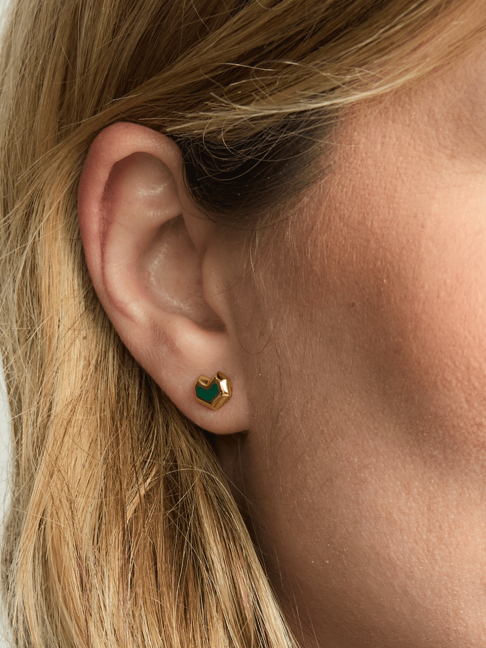18k Gold Plated Malachite Stud Earrings for Women | Elegant Green Gemstone Jewelry Gift for Birthday, Anniversary & Special Occasions