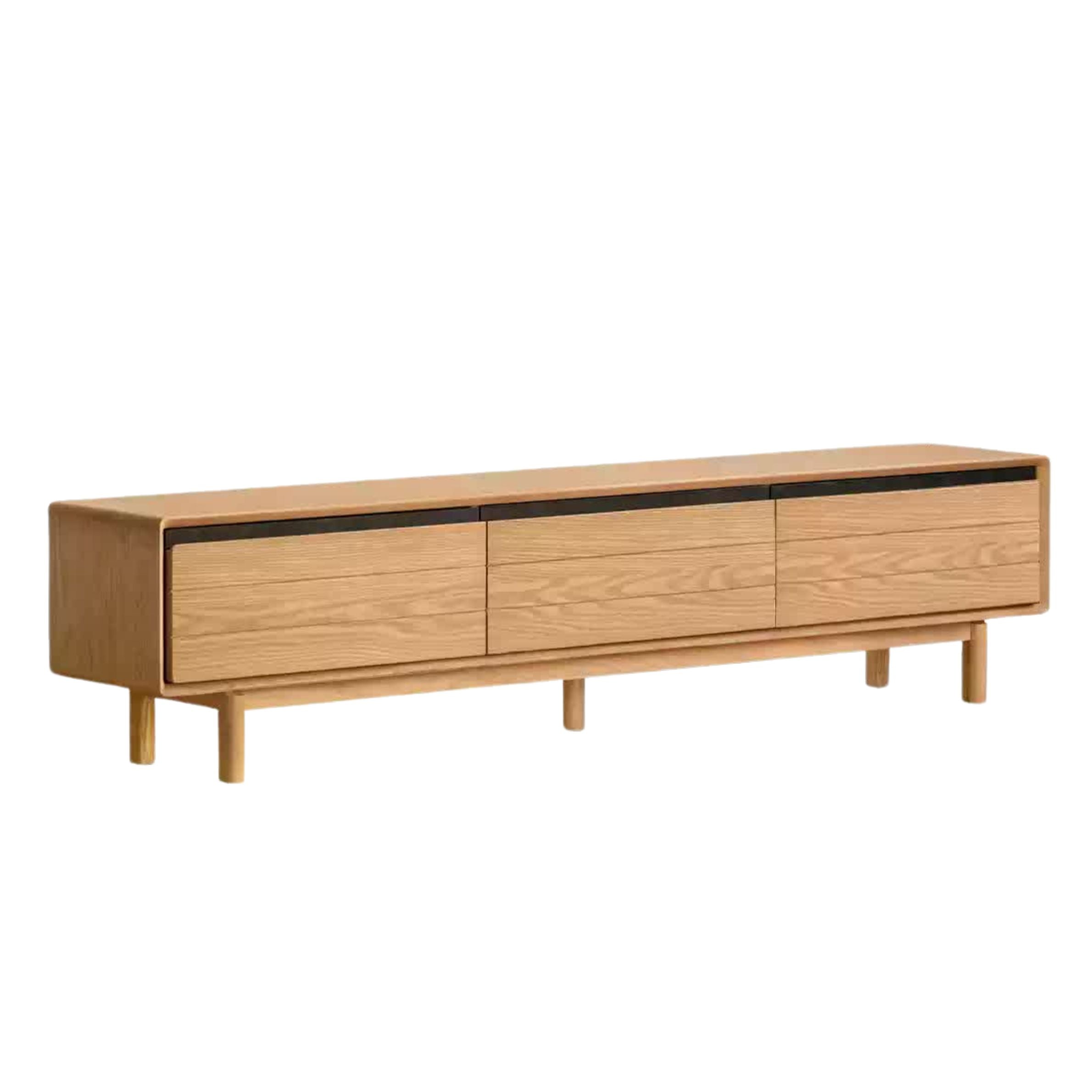 Solid Oak Wood TV Stand for Living Room - Modern Entertainment Center with Storage for TV, Gaming Consoles & Media Devices - Perfect for Home Theater Setup & Living Room Decor