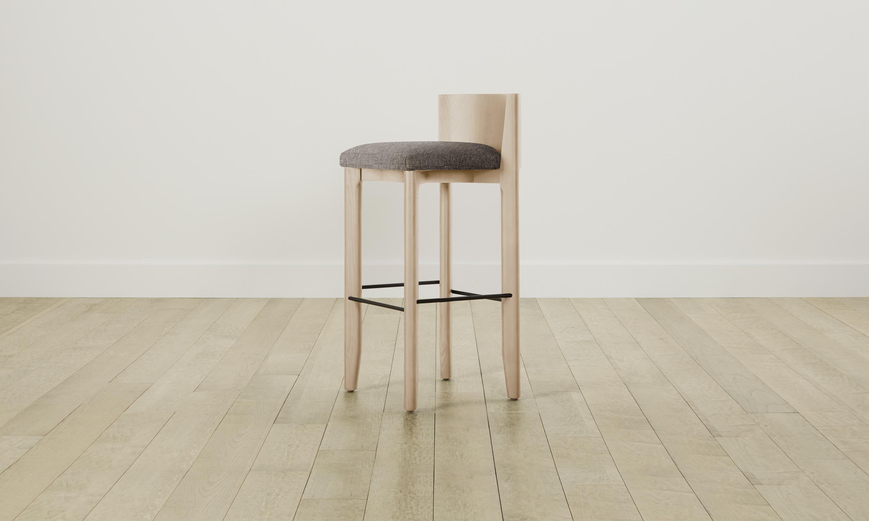 Premium Delancey Bar & Counter Stool with Heritage Belgian Linen Upholstery in Carob Brown - Perfect for Kitchen Islands, Breakfast Bars & Modern Dining Areas