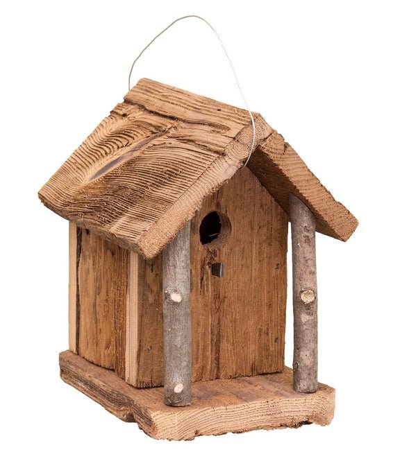 Rustic Chalet Birdhouse - Eco-Friendly Recycled Mushroom Wood Bird House for Garden, Patio & Backyard Decor | Attracts Wild Birds & Enhances Outdoor Aesthetics