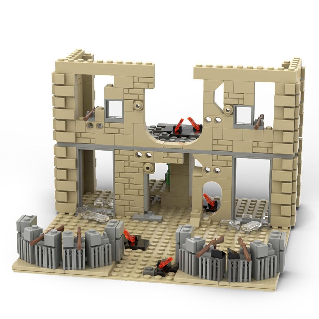WW2 Military Building Blocks Set - 544PCS Soldier Figures, Weapons & Fortress MOC DIY Toy Compatible with Lego | WWII Battle Scene for History Enthusiasts & Collectors | Perfect for War Reenactments, Display & Creative Play