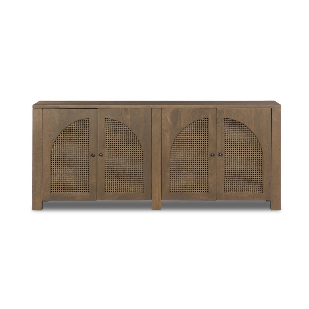 Modern Tilda Sideboard in Taupe Mango Finish - Stylish Storage Cabinet for Living Room, Dining Room, or Entryway Organization