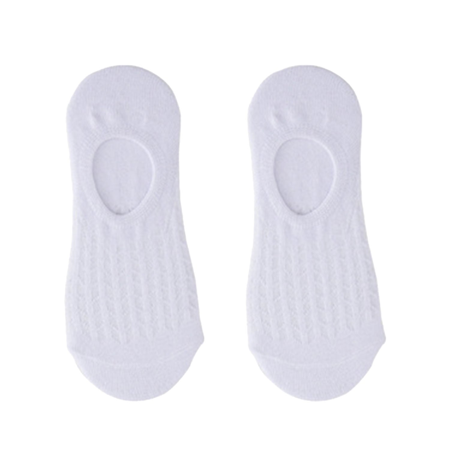 FLOOF Women's No Show Socks - Invisible Low Cut Liner Socks for Sneakers & Flats - Breathable Anti-Slip Comfortable Everyday Wear (White)