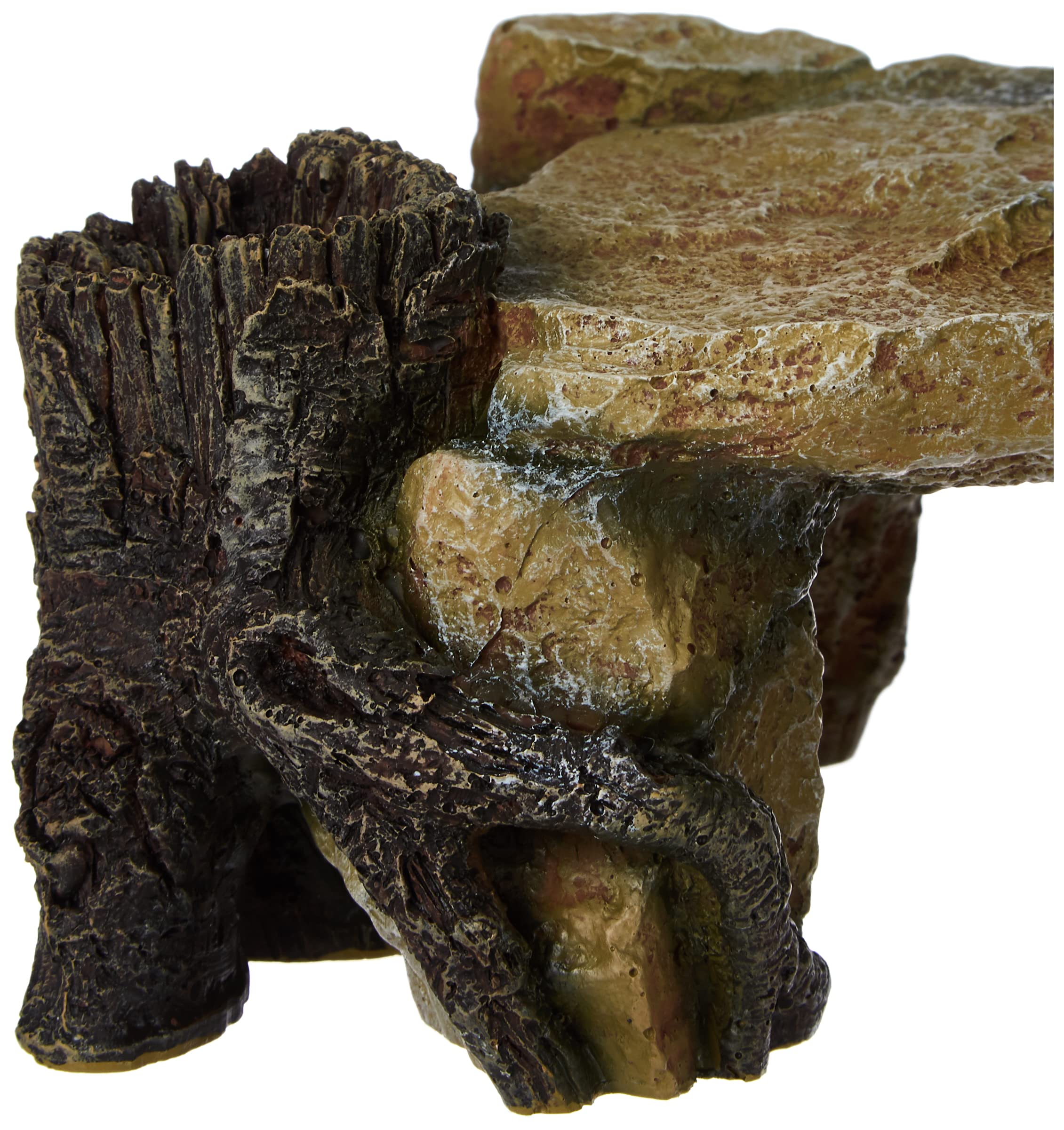 Trixie 8847 Rock Plateau with Tree Trunk Aquarium Decoration 25cm, Brown - Natural Fish Tank Decor for Betta, Goldfish & Tropical Aquariums