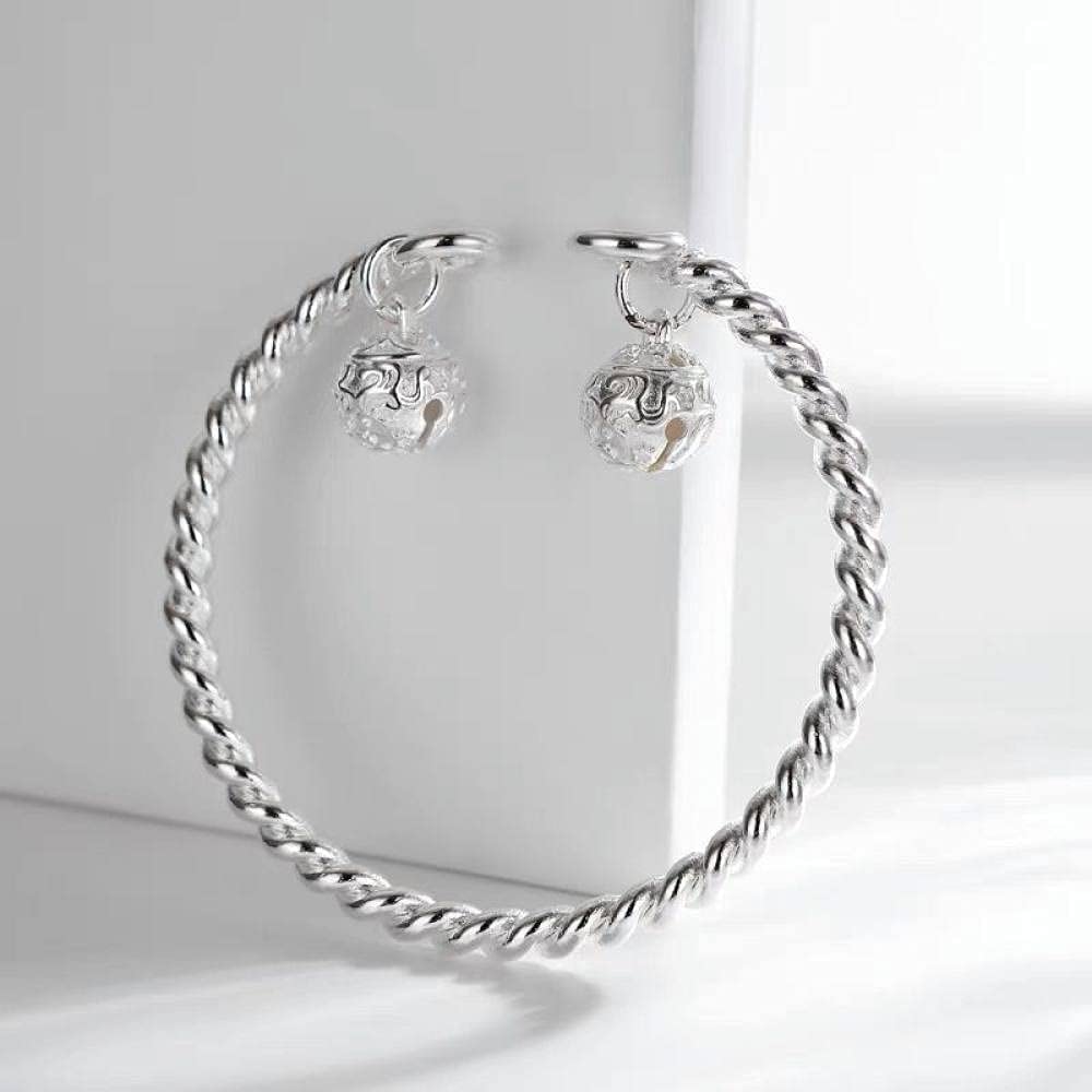 **Elegant Adjustable 925 Sterling Silver Bangle Bracelet for Women - Hand Braided Crystal Cuff Bracelet - Perfect for Gifts, Parties & Everyday Wear**