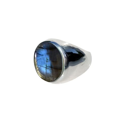 Handmade 925 Sterling Silver Labradorite Ring for Women - Vintage Gemstone Band Jewelry Gift for Her - Perfect for Weddings, Anniversaries & Special Occasions