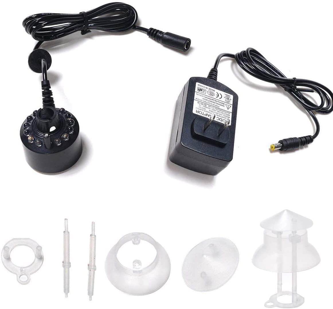 12 LED Mist Maker with Splash Guard - Large Capacity Pond Fog Machine for Holiday Decor, Halloween, Parties & Home Relaxation