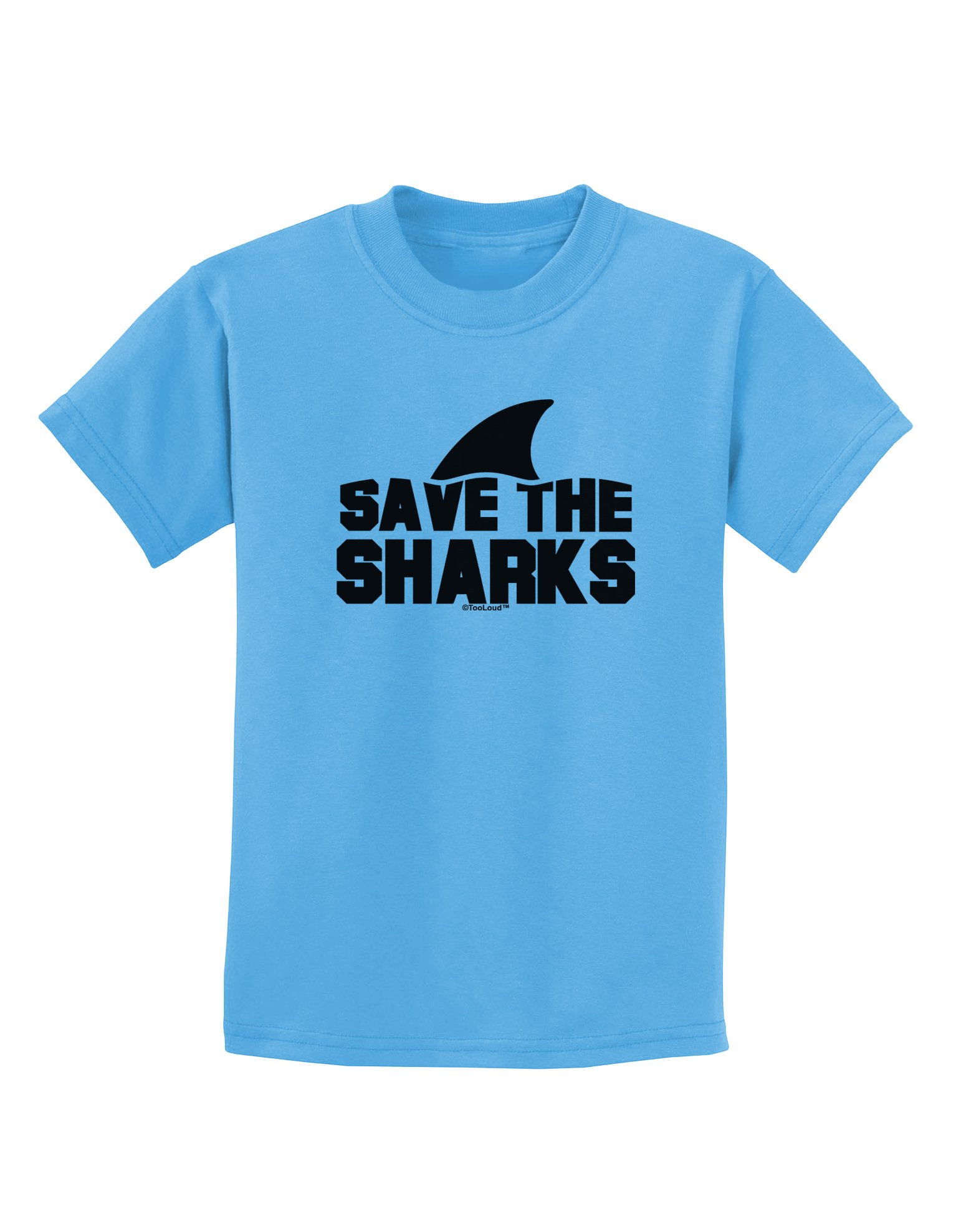 Save The Sharks - Eco-Friendly Fin Design Kids T-Shirt for Boys & Girls | Ocean Conservation Awareness Tee | Perfect for Beach Day, School & Environmental Events