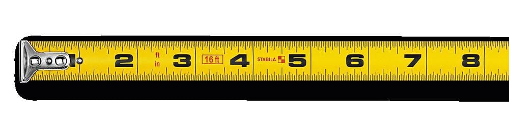 Stabila BM 100 26-Foot Tape Measure with Inch Markings - Durable Construction Measuring Tool for Carpentry, DIY Projects, and Home Improvement