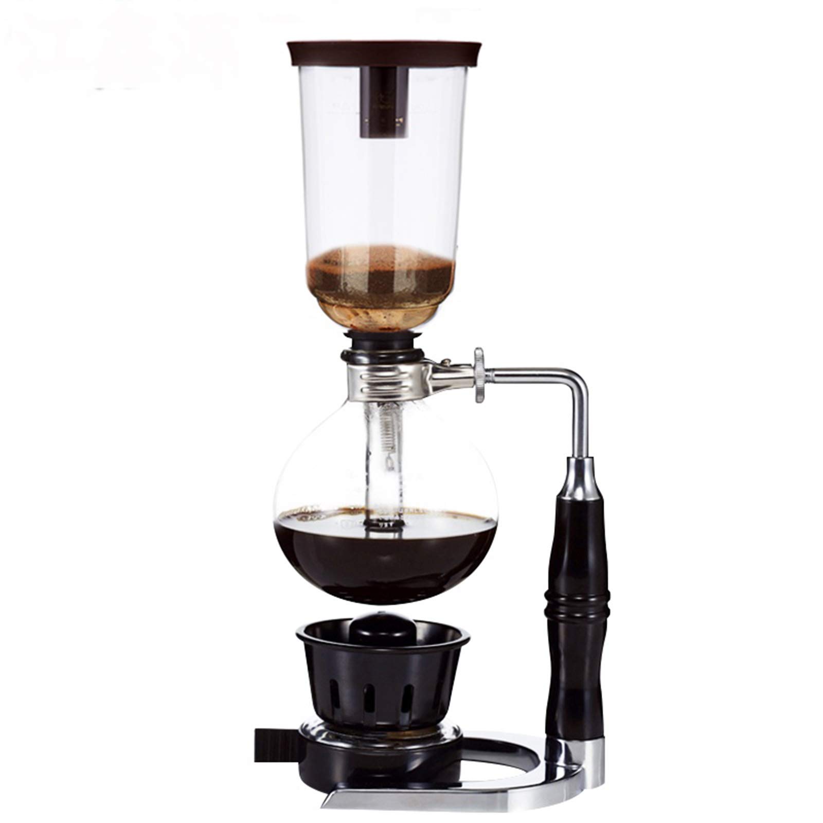 Premium Siphon Coffee Maker & Tea Brewer - 3 Cup Glass Vacuum Coffee Machine with Heat-Resistant Borosilicate Glass, Ideal for Home Baristas & Coffee Enthusiasts - Perfect for Pour-Over Coffee, Tea Brewing & Specialty Coffee Preparation