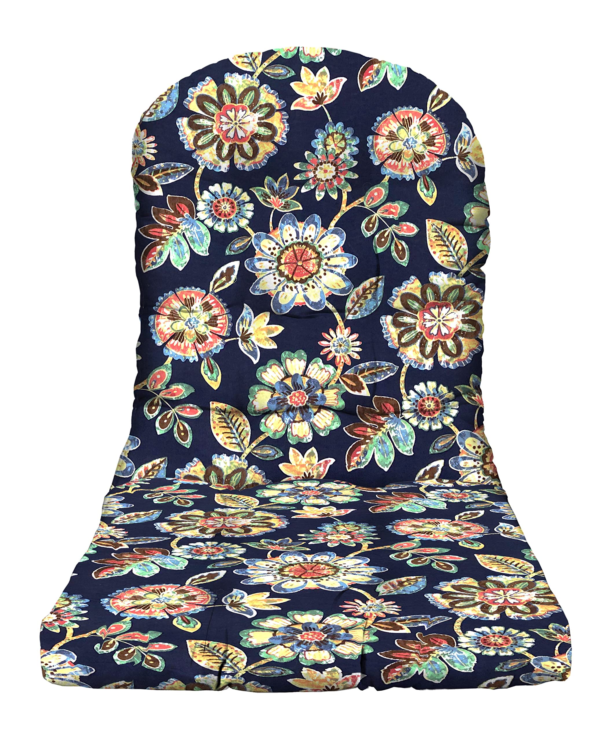 RSH Decor: 42.5” x 21” Tufted Adirondack Chair Cushion - All-Weather Spun Fabric, Water & Fade Resistant - Outdoor Patio Furniture Cushion in Daelyn Navy - Perfect for Poolside Lounging, Garden Relaxation & Backyard Decor