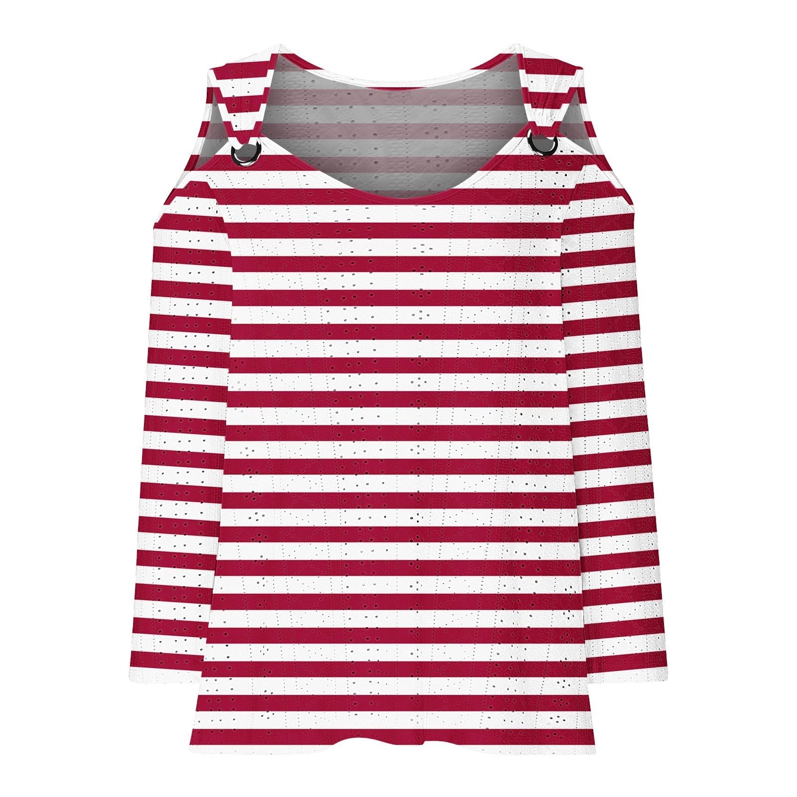 Women's Long Sleeve Striped Cold Shoulder Top - Soft Lightweight Pullover Blouse for Fall Fashion | Cozy Casual Wear, Office Outfits & Date Night Looks