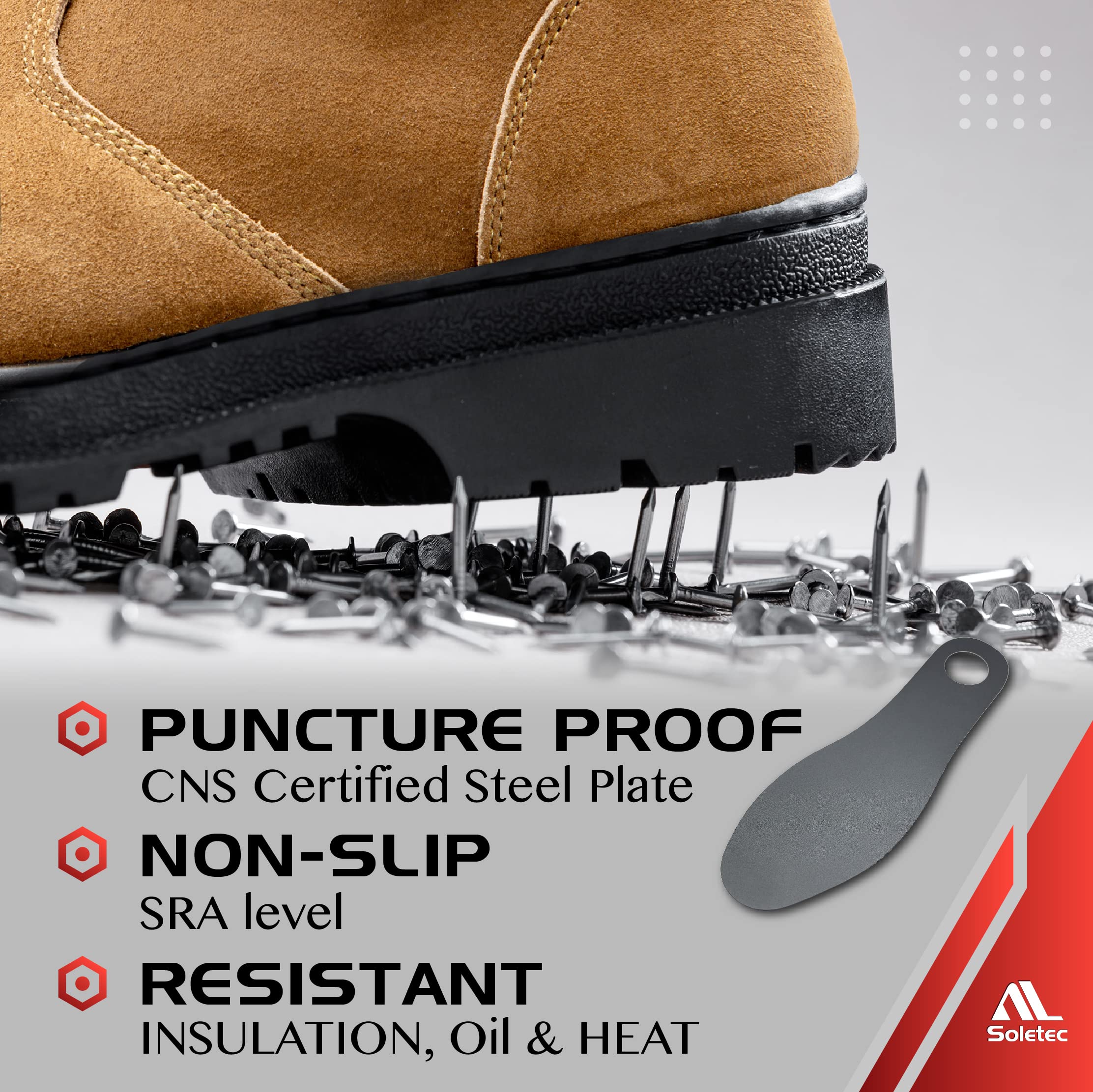Steel Toe Work Boots for Men & Women - Chelsea Style Industrial Safety Shoes with Oil Resistant Outsole & Side Zip - 7.5 Inch Construction Boots for Workplace, Warehouse & Outdoor Work