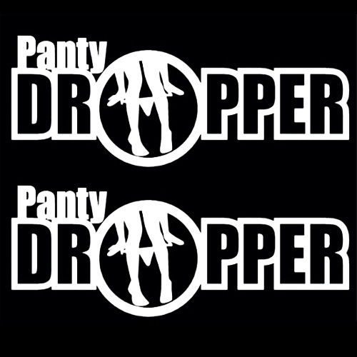 (2 Pack) Funny Panty Dropper Car Decals - Vinyl Stickers for SUV, Truck & Vehicle - Perfect for Bumper, Window & Rear Windshield Decoration