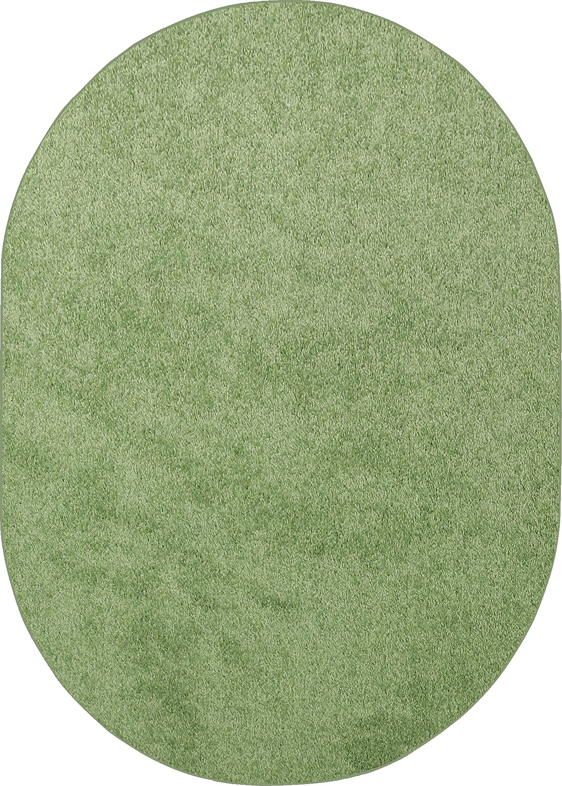 Ambient Galaxy Way Solid Color Area Rugs Lime Green - 5' x 7' Oval Non-Slip Living Room Rug for Bedroom, Dorm & Home Decor