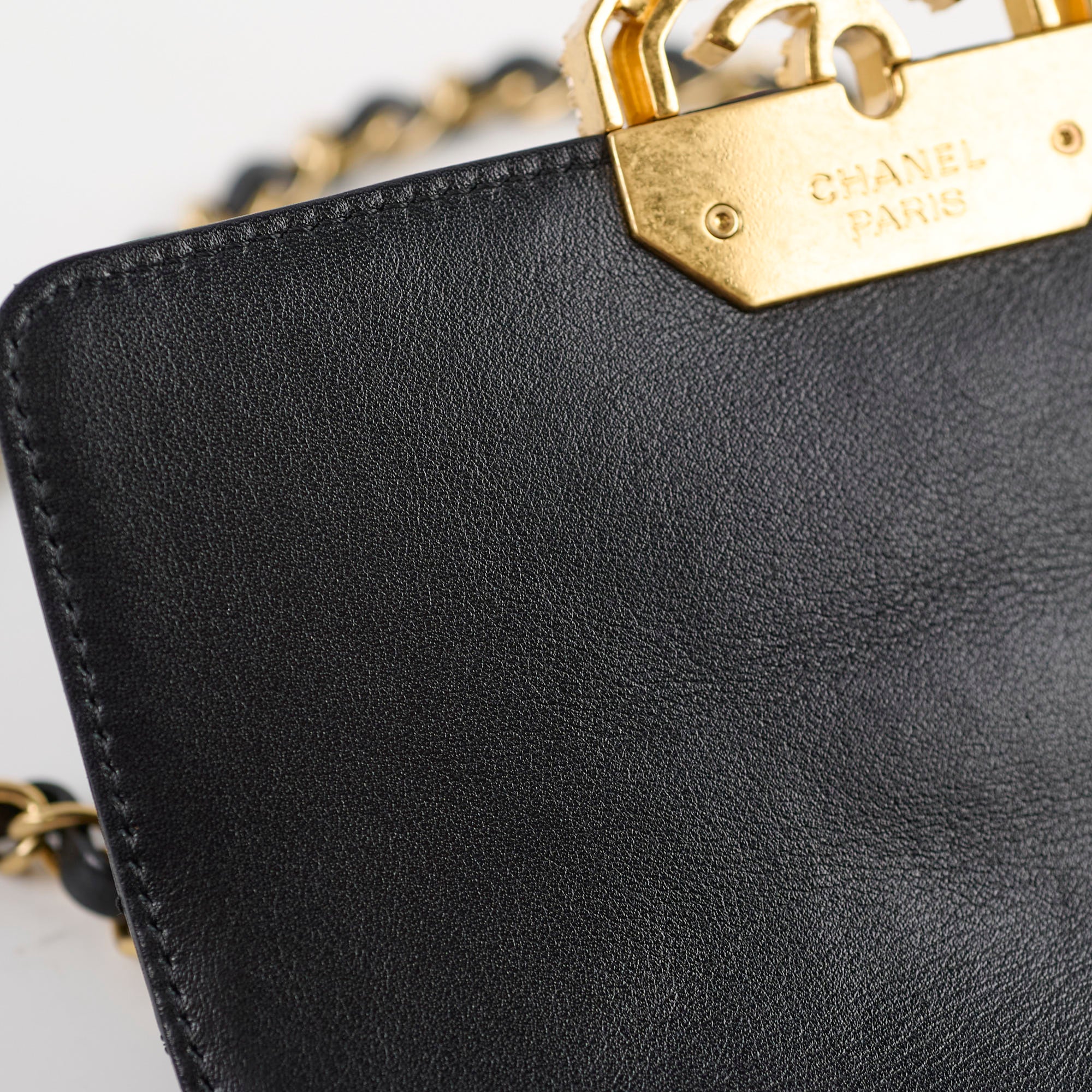 Chanel Calfskin Strass Quilted Mini Flap Bag Black Microchip - Luxury Designer Crossbody Purse for Women, Perfect for Evening Parties & Special Occasions