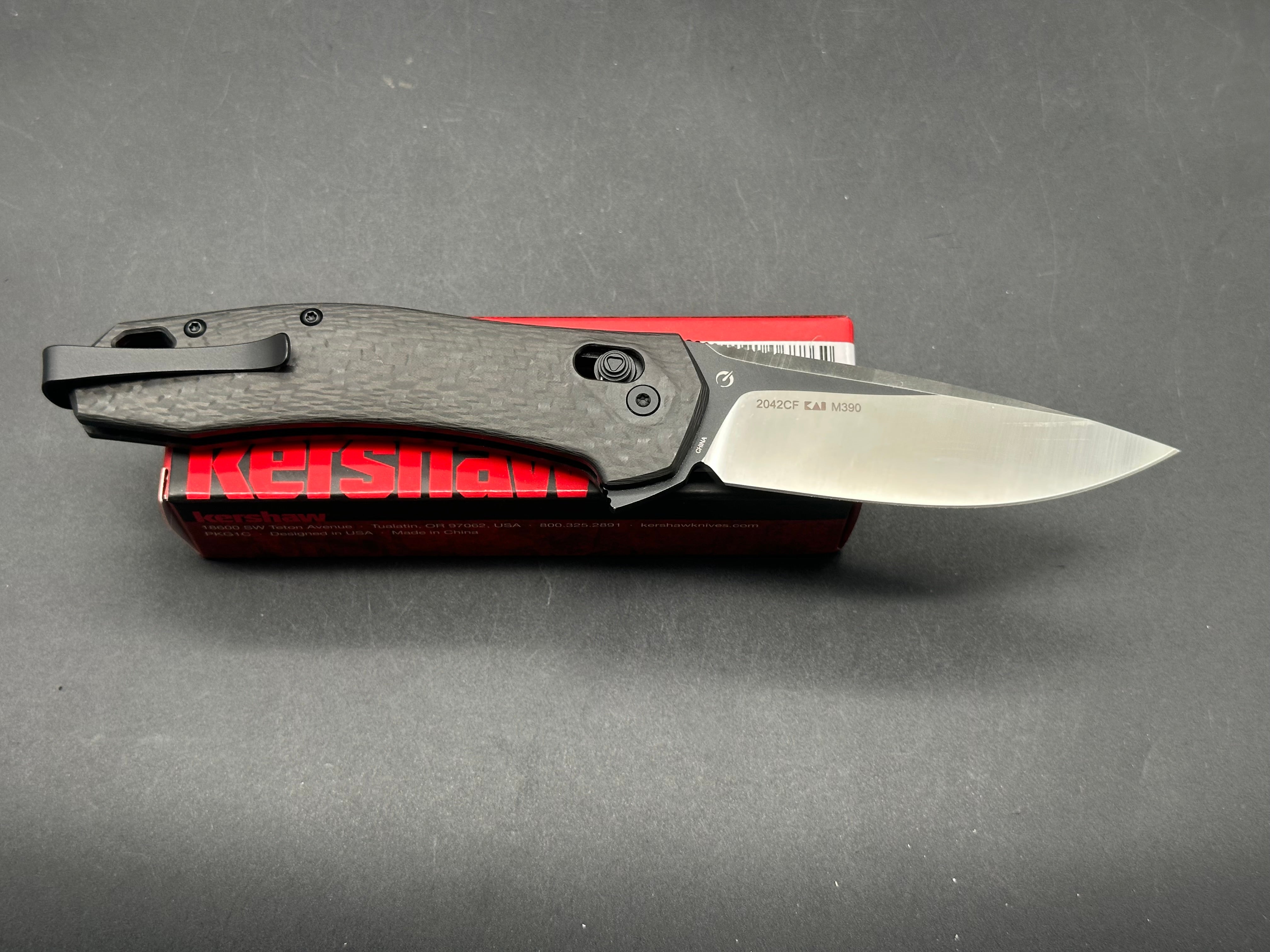 Kershaw COVALENT Folding Knife - M390 Steel Blade, Carbon Fiber Handle for Outdoor, Camping & EDC | Tactical Pocket Knife for Survival & Everyday Carry