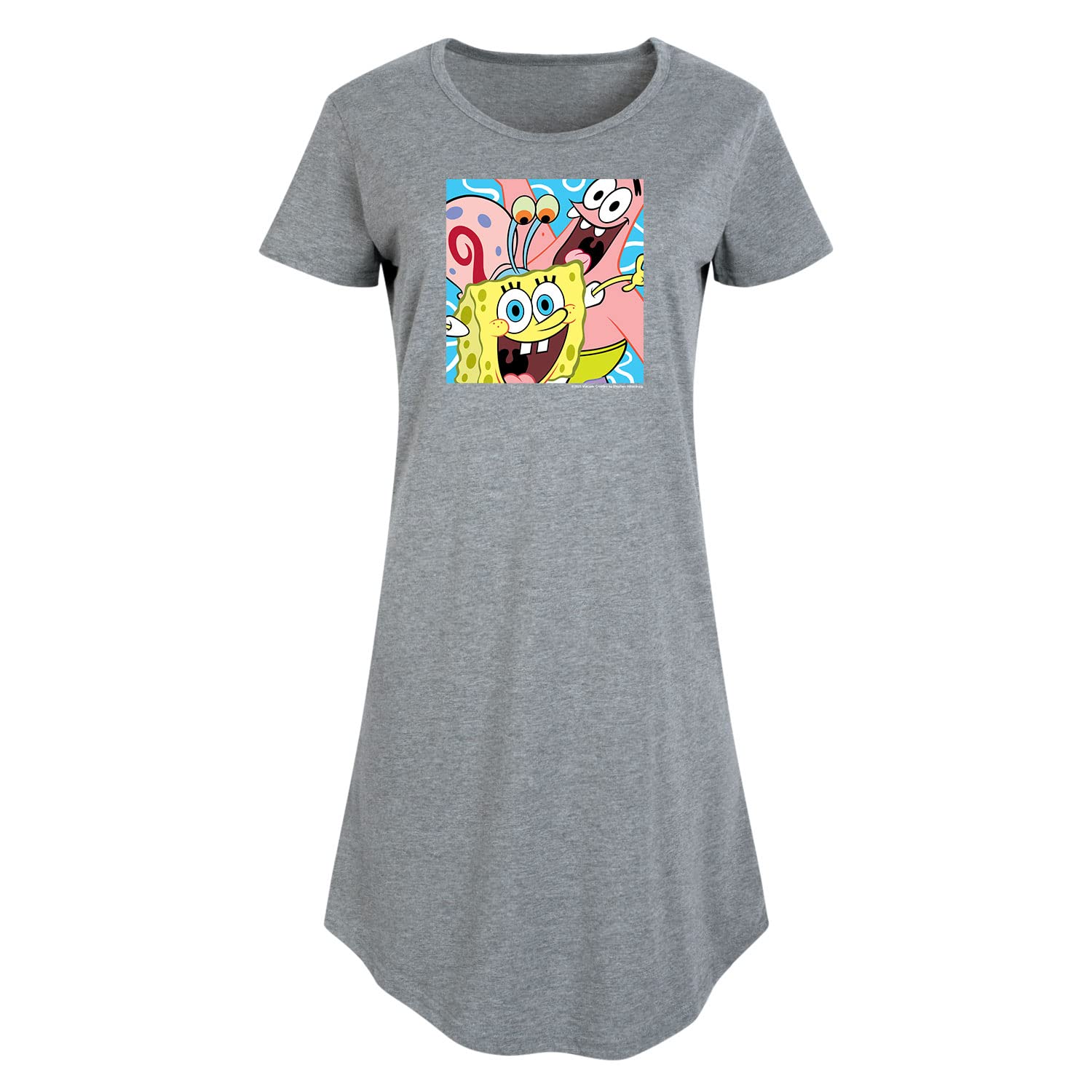Spongebob Squarepants Women's Dress - Patrick & Gary Print Casual Any Way Dress - Perfect for Cosplay, Themed Parties & Cartoon Lovers