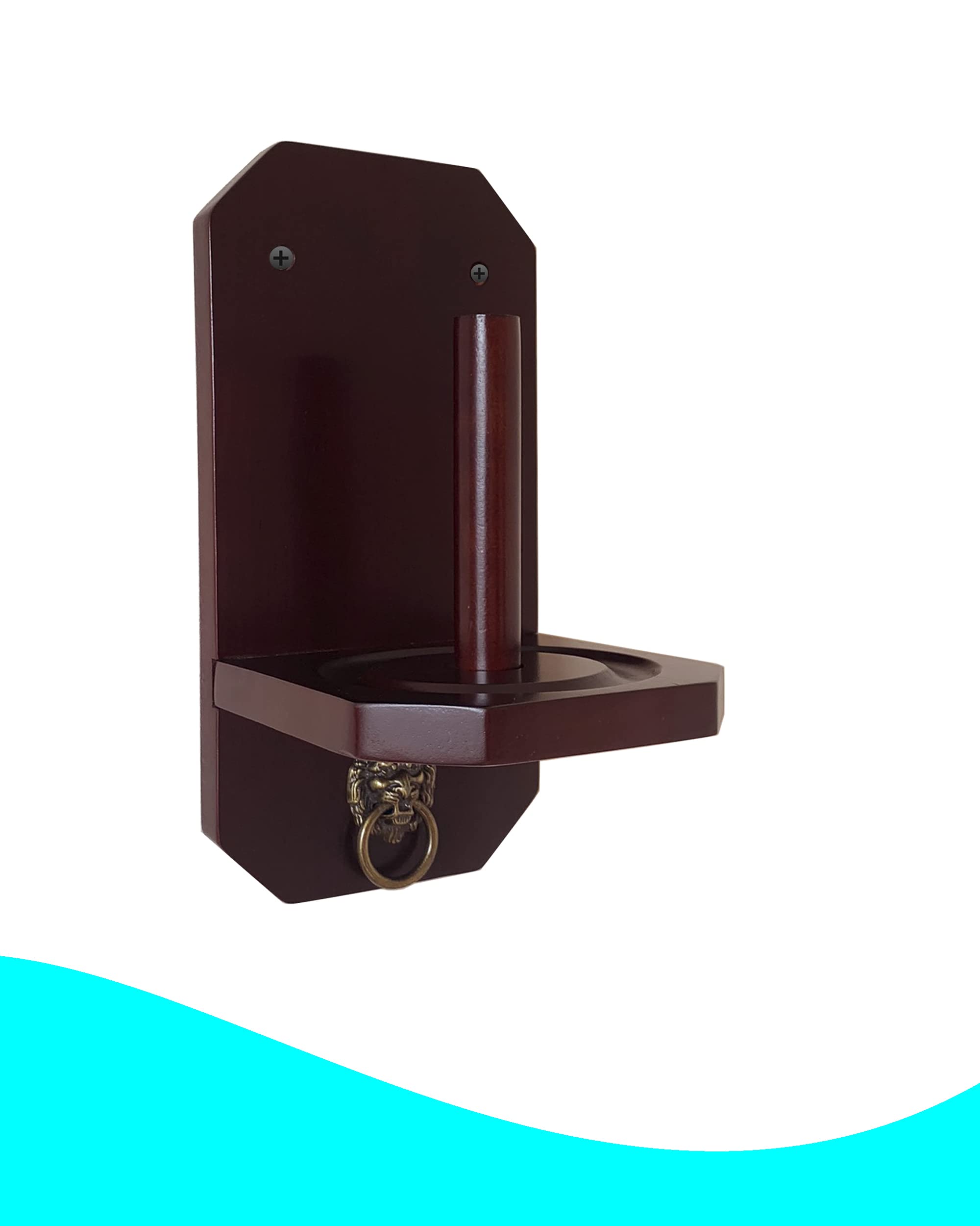Wall Mounted Cone Chalk Holder for Pool Tables - Solid Wood Hand Chalk Holder in Classic Oak, Mahogany & Black Finish | Durable Billiard Accessory for Home Game Rooms & Bars (Chalk Not Included)