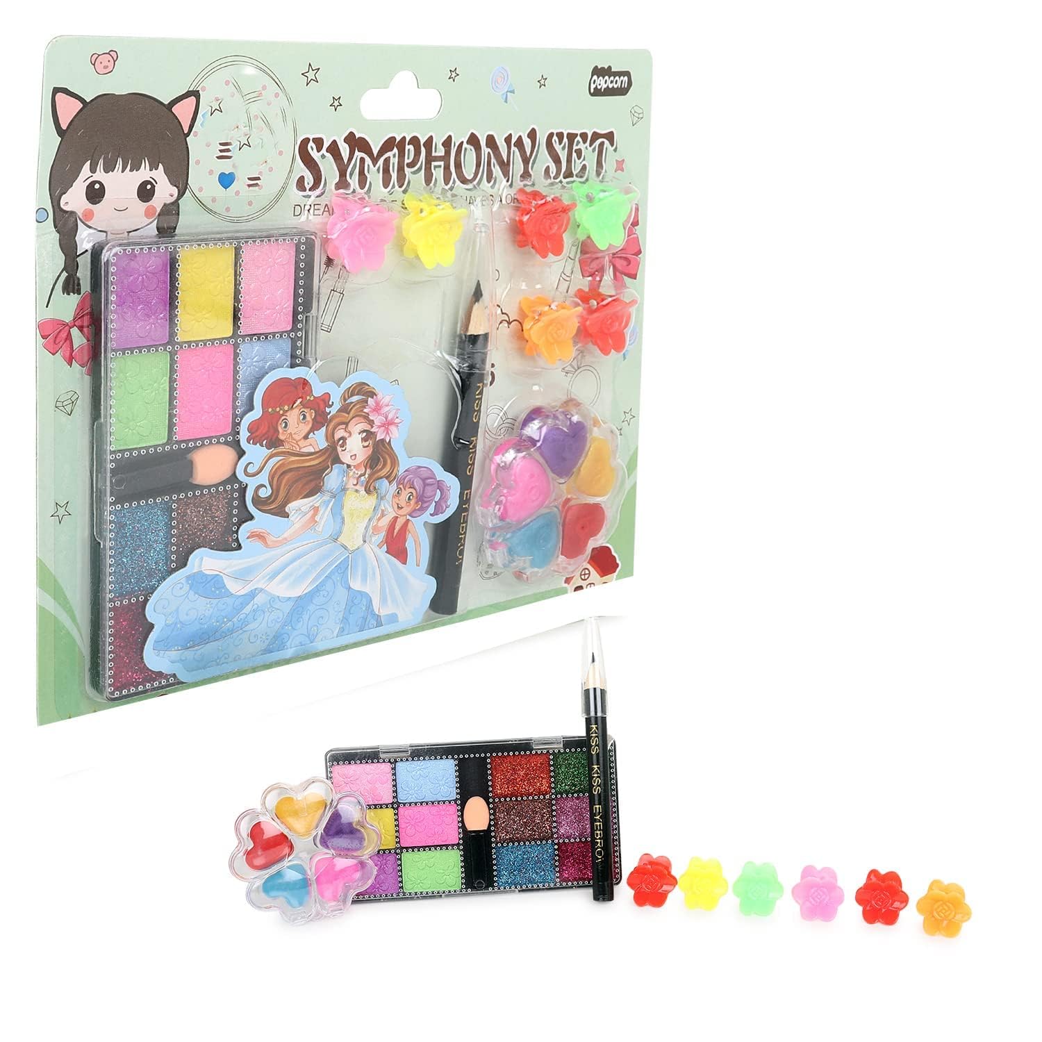 V.I.C Real Cosmetic Kids Makeup Kit for Girls - Washable Play Makeup Set with Nail Art Box | Perfect Gift for 3-7 Year Old Girls | Birthday Party, Dress-Up & Pretend Play