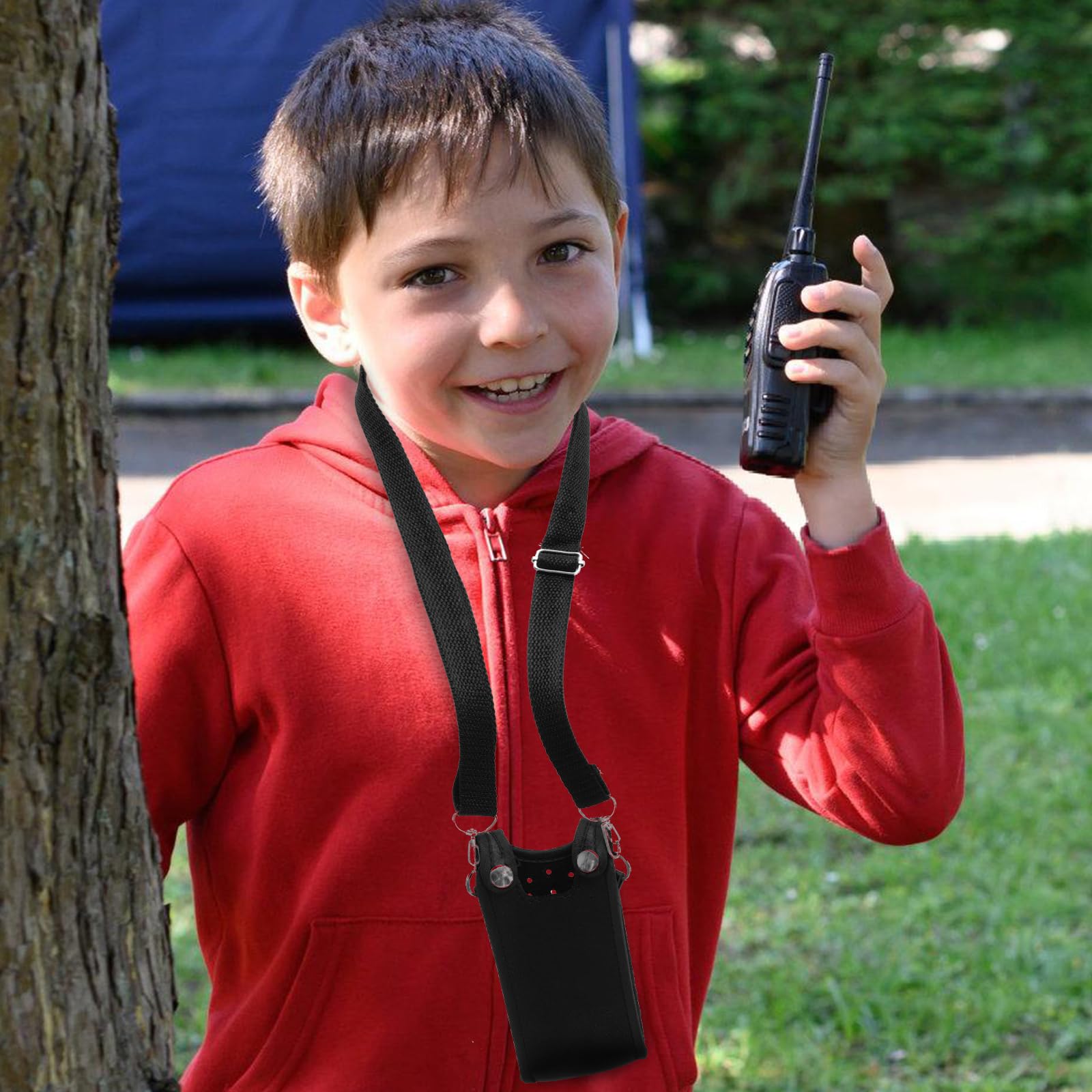 ULTECHNOVO Heavy Duty Leather Walkie Talkie Case - Durable Radio Holder Shell for Outdoor, Construction & Emergency Use
