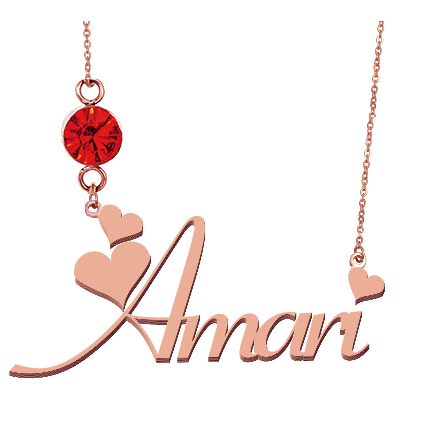 Personalized Name Necklace with Birthstone - Custom Engraved Jewelry Gift for Women - Perfect for Birthdays, Anniversaries & Special Occasions