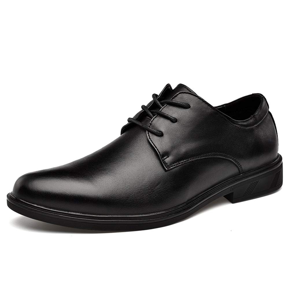 **Men's Classic Oxford Dress Shoes - Lace-Up Derby Shoes with Round Toe, Cowhide Leather & Rubber Sole - Comfortable & Durable Low Top Block Heel for Business, Office & Formal Occasions**