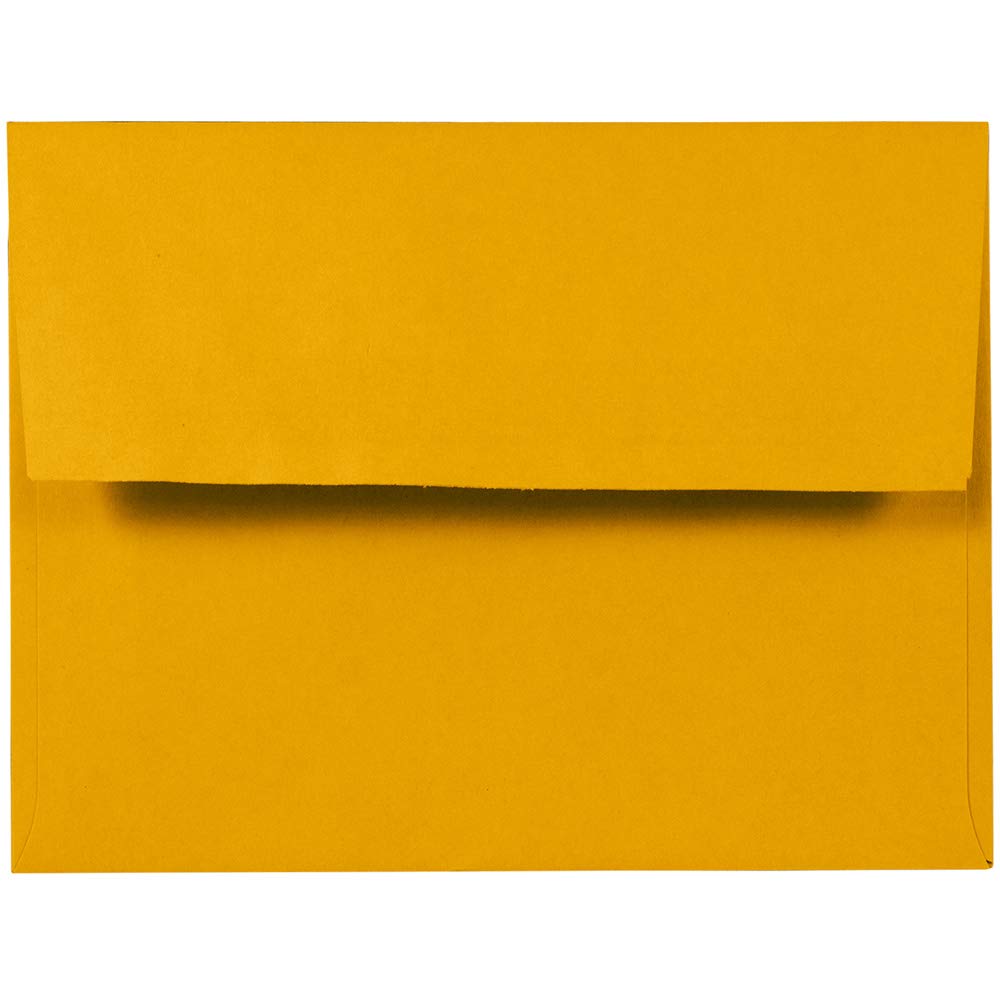 JAM PAPER A2 Premium Invitation Envelopes 4 3/8 x 5 3/4 Inches - Sunflower Yellow - 500 Pack Bulk - Perfect for Wedding Invitations, Greeting Cards & Business Correspondence