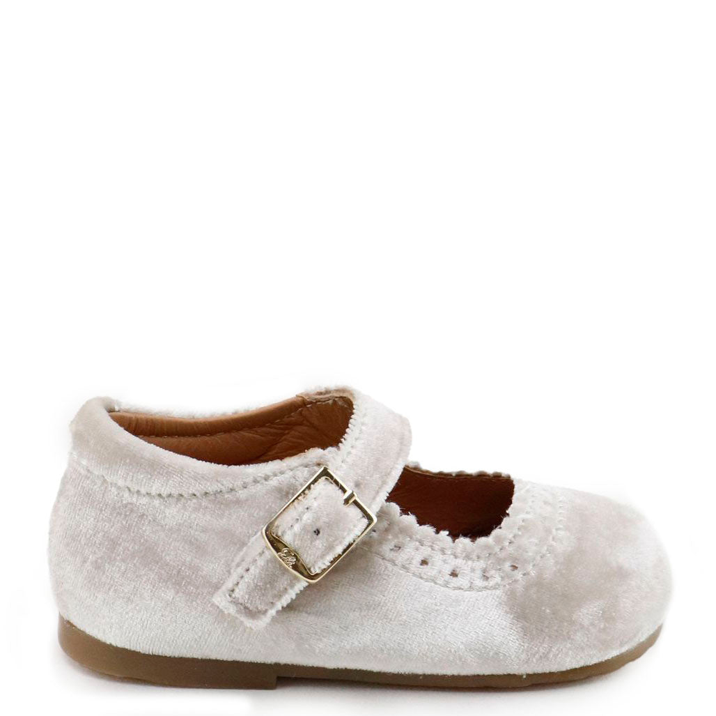 Taupe Velvet Baby Shoes for Newborns & Infants - Soft & Comfortable First Walkers - Perfect for Special Occasions & Photo Shoots