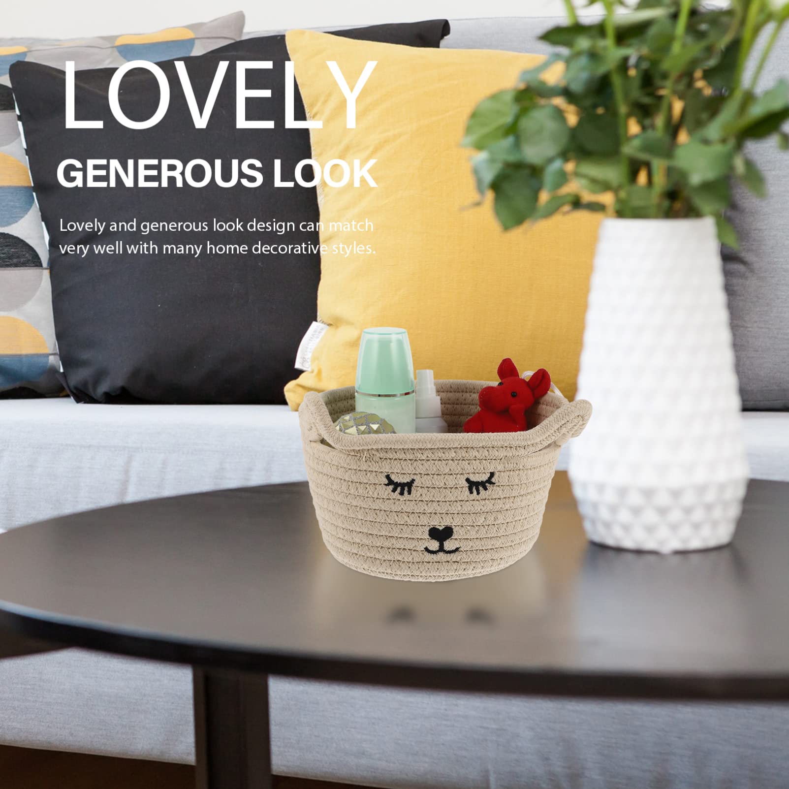 Cabilock Cotton Rope Storage Basket - Multipurpose Organizer for Office, Desktop, Bathroom & Home Decor - Perfect for Organizing Keys, Mail, Toys & More