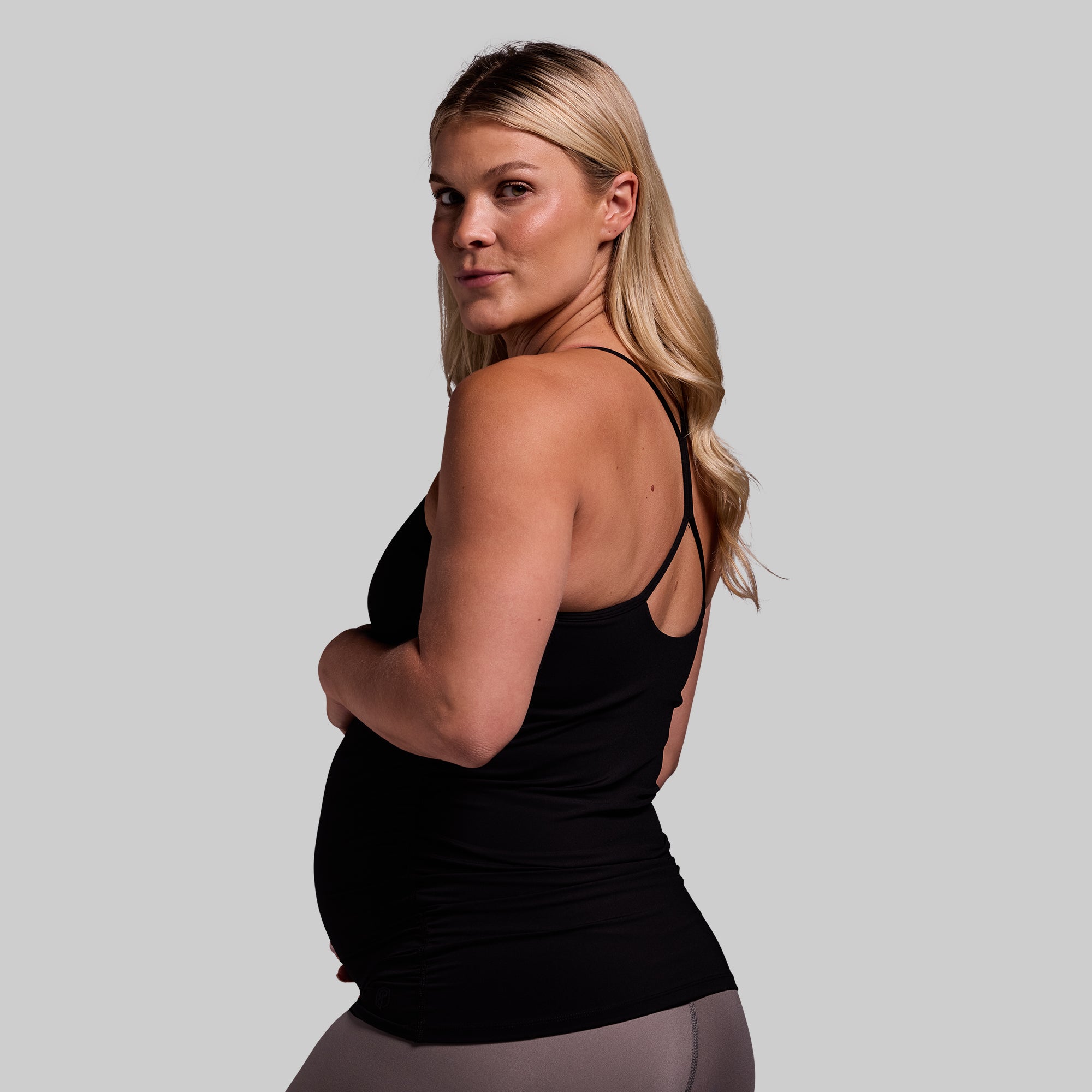 Maternity Drop Shot Tank Top for Women - Comfortable Nursing & Pregnancy Clothes (Black) - Perfect for Breastfeeding, Yoga, and Everyday Wear