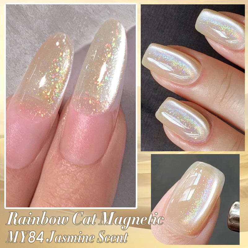 Magnetic Gel Nail Polish - Water Light Cat MY84 Jasmine Scented 10ml UV LED Soak Off Nail Art Polish for Salon & Home Manicure