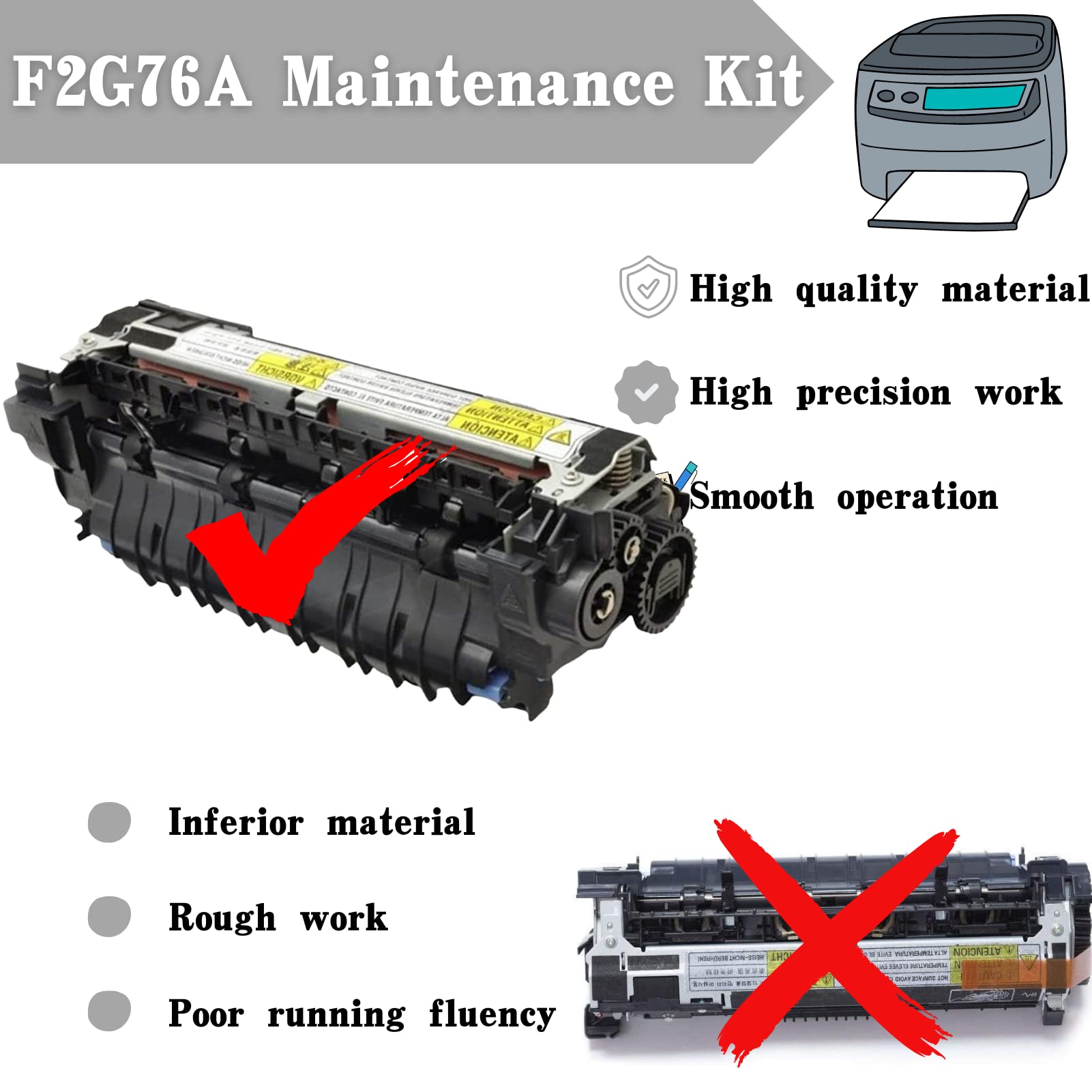 HP LaserJet M604/M605/M606 Fuser Maintenance Kit (110V) - Includes Fuser & Rollers for Office Printing