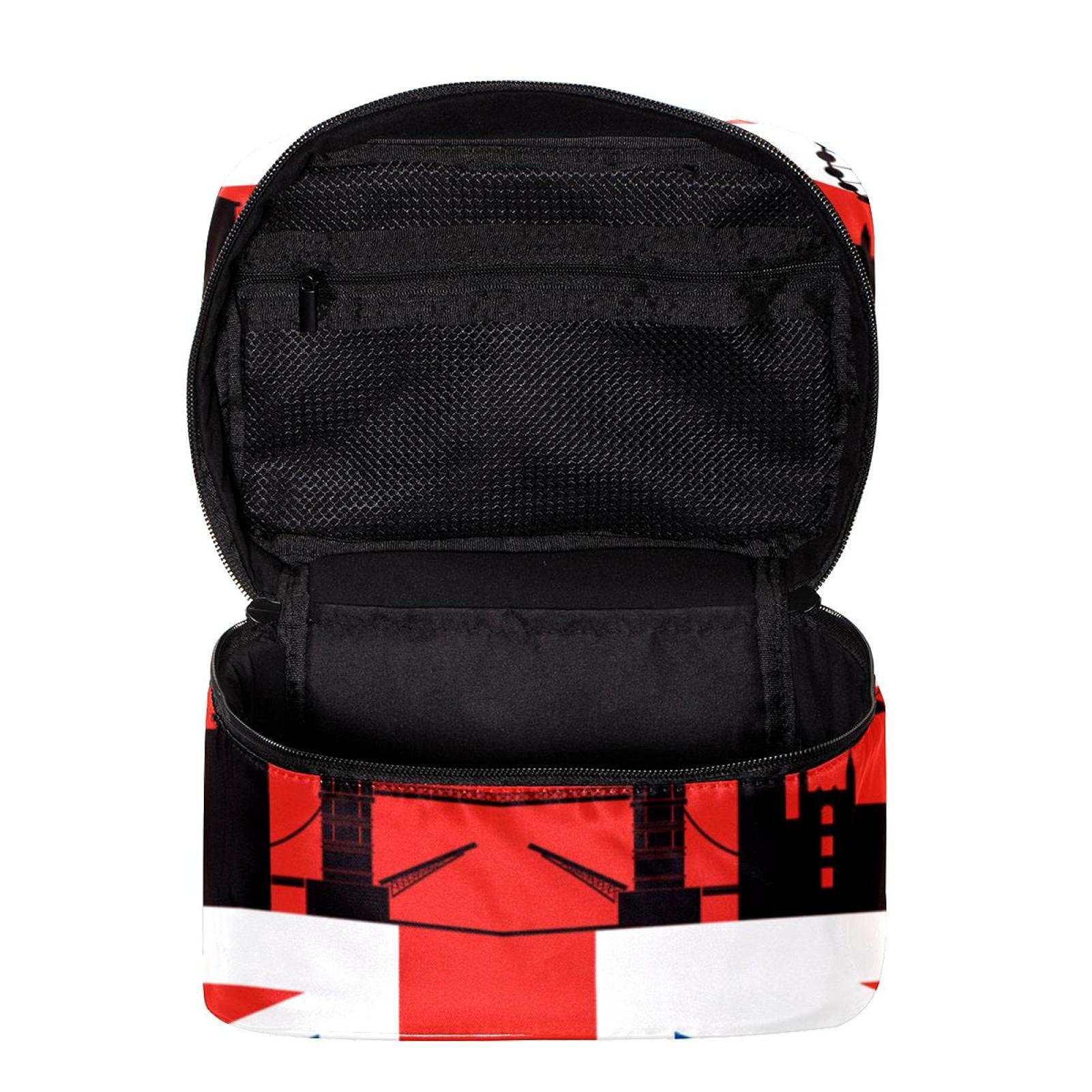 British Flag London Cityscape Travel Makeup Bag - Large Cosmetic Organizer with Zipper, Toiletry Pouch for Women & Girls - Perfect for Travel, Gym, and Daily Essentials Storage