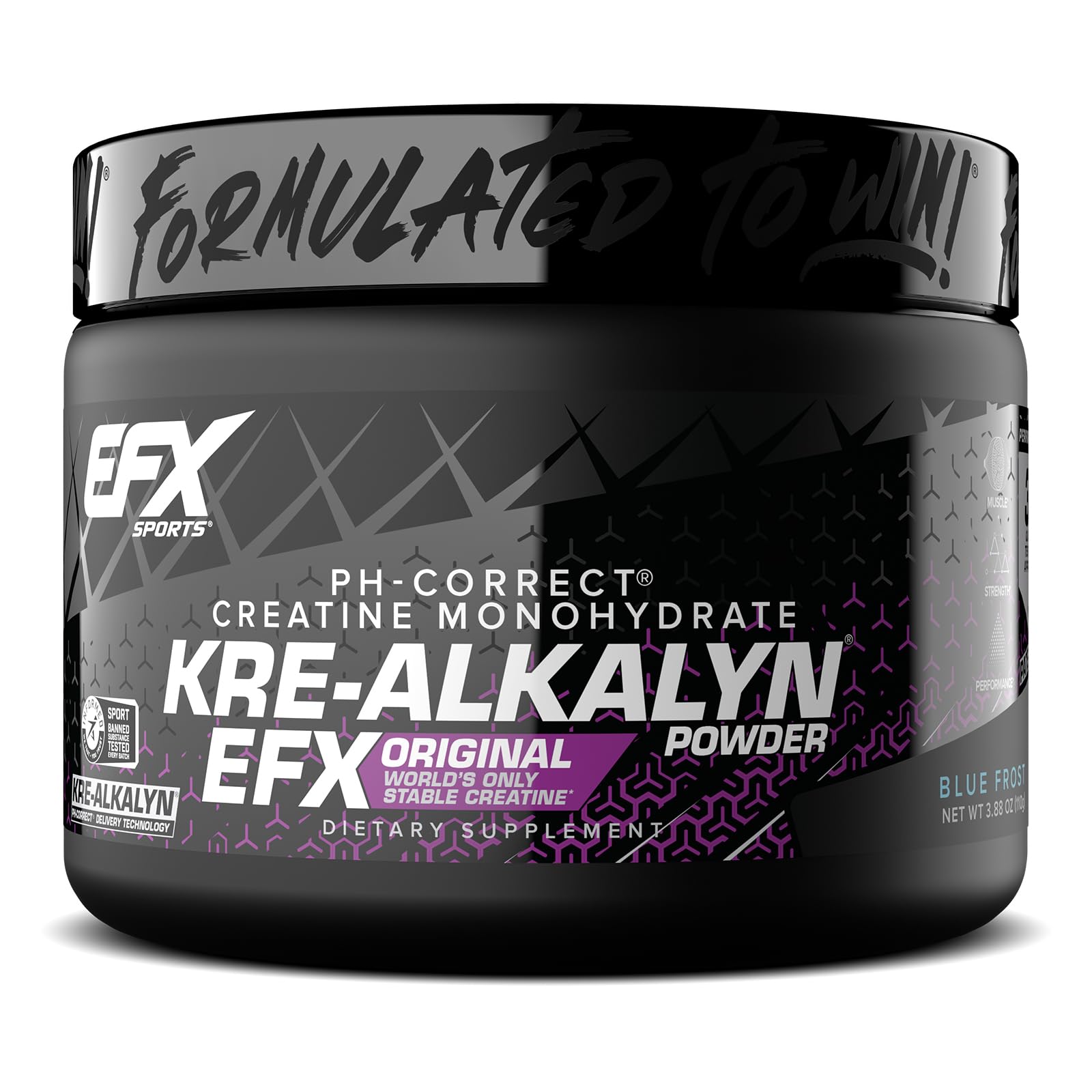 EFX Sports Kre-Alkalyn EFX Creatine Monohydrate Powder Supplement - pH Balanced for Strength, Muscle Growth & Performance - 55 Servings Blue Frost - Pre-Workout & Post-Training Recovery Boost