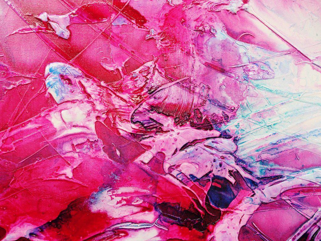 240cm x 100cm Pink Blue Abstract Canvas Painting - Modern Wall Art for Living Room, Bedroom & Office Decor | Ink Jazz Style Large Contemporary Artwork