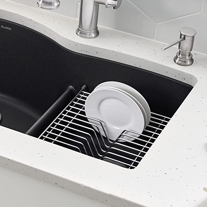 Stainless Steel Blanco Floating Dish Rack - Space Saving Kitchen Organizer for Drying Dishes, Cups & Utensils | Perfect for Small Kitchens, Apartments & RVs