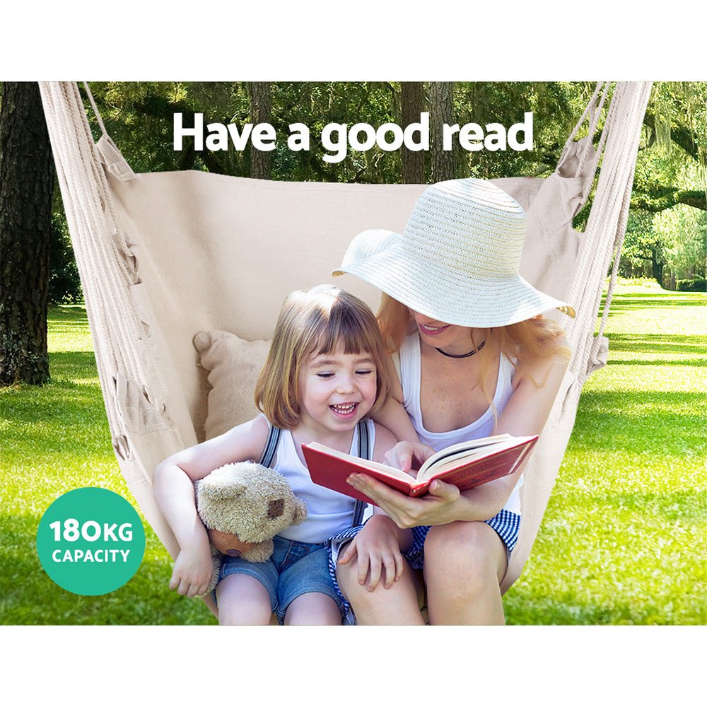 Comfortable Outdoor Hammock Chair with Cushion & Pillow - Perfect for Camping, Backyard Relaxation, and Patio Lounging