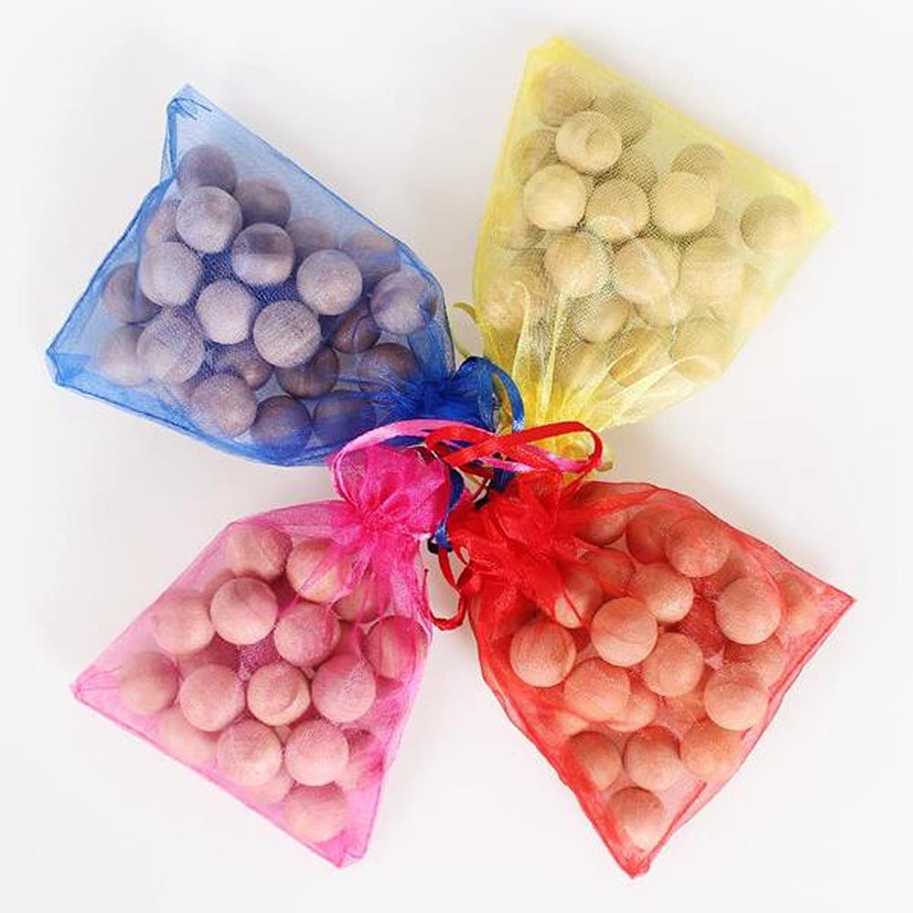 30pcs Natural Aromatic Cedar Blocks for Clothes Storage - Cedar Balls Closet Freshener & Mustiness Prevention with Satin Bag | Wardrobe, Drawer & Storage Box Organizer for Fresh Clothes All Year Round