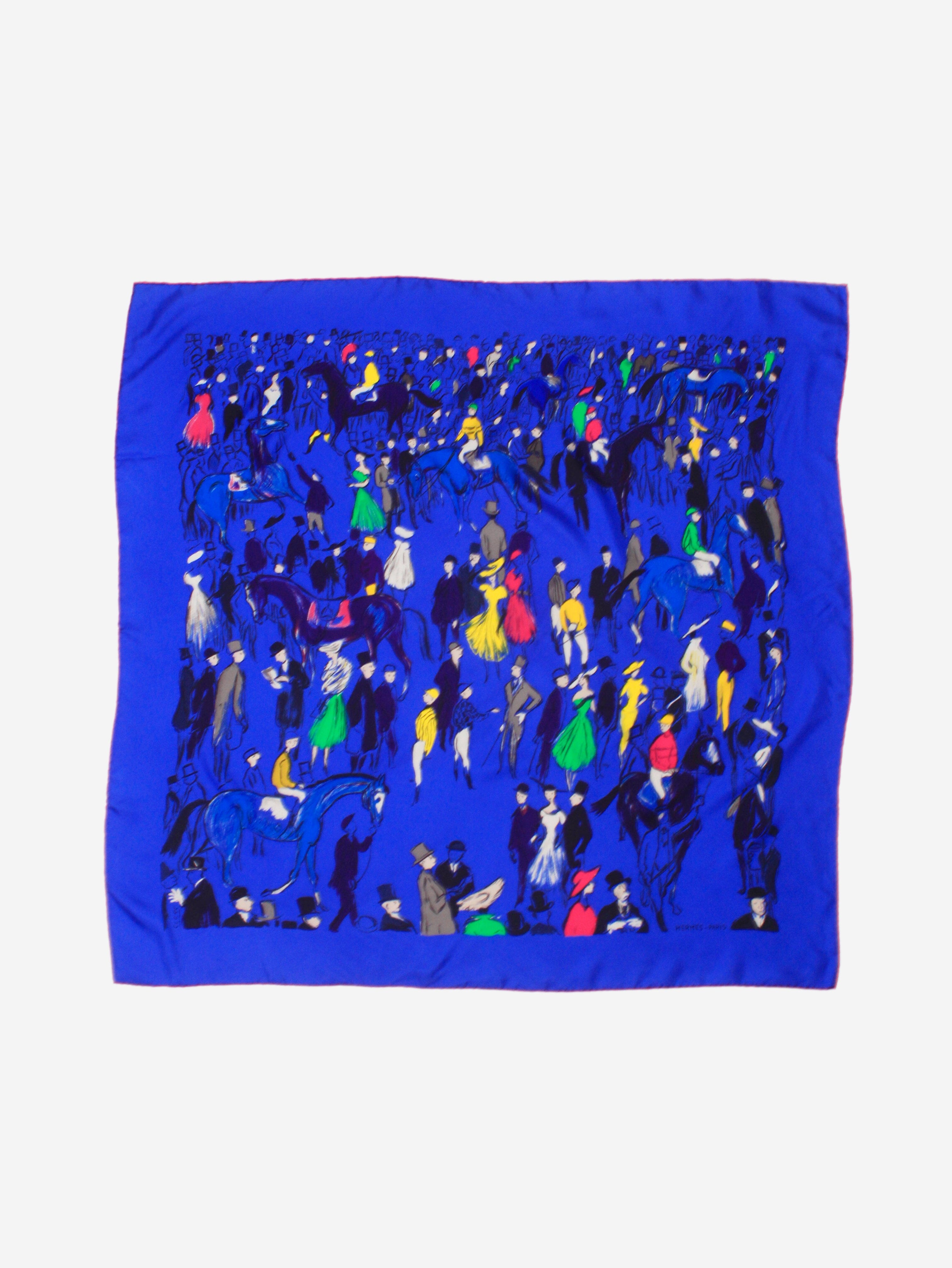 Luxury Blue Silk Scarf with Elegant Floral Print - Perfect for Women's Fashion Accessories, Gift Giving & Special Occasions
