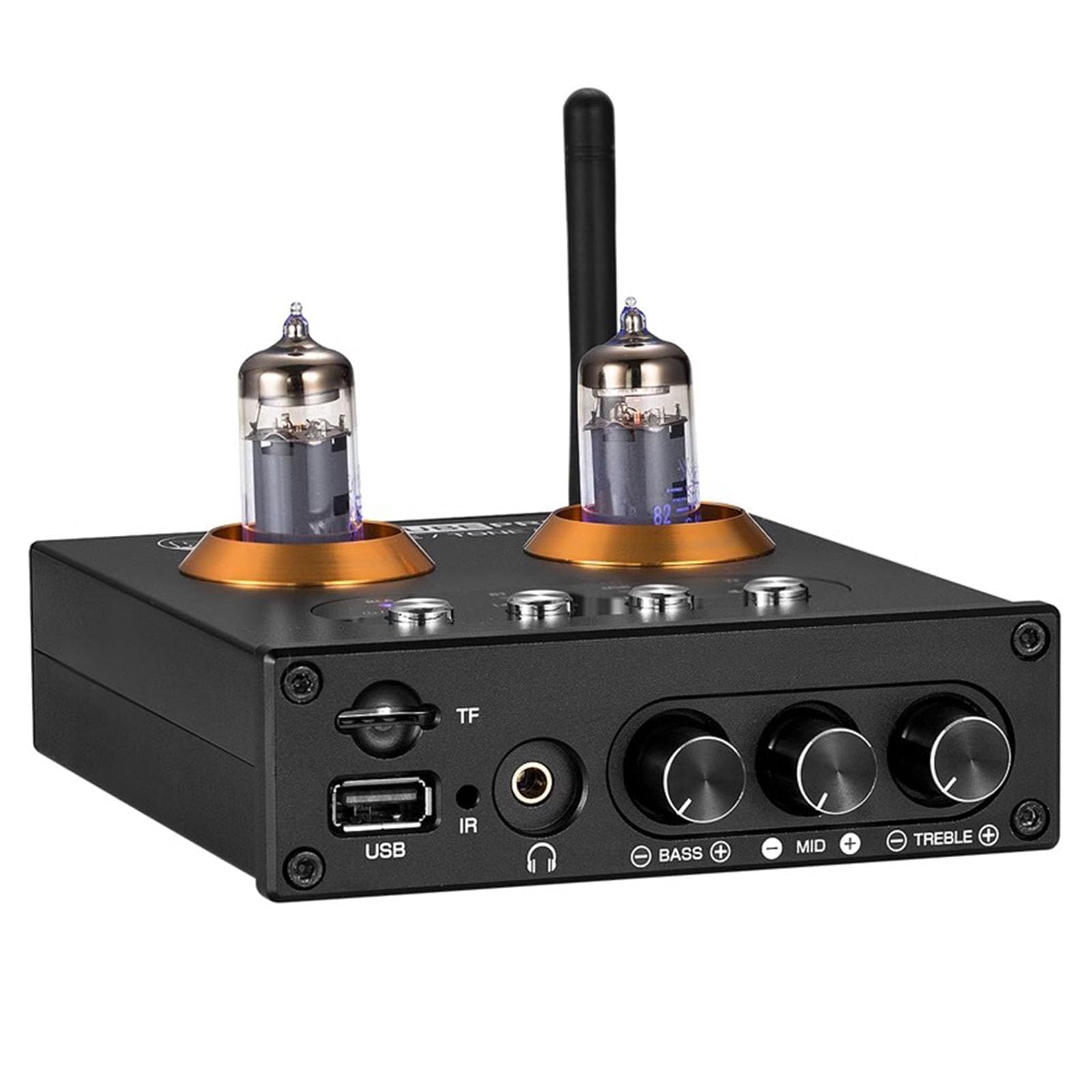 2 Channel Class D Digital Mini Hi-Fi Tube Amplifier with Bluetooth 5.0 & Remote Control - Compact Power Amp for Headphones & Home Audio Systems | Perfect for Living Room, Bedroom & Office Music Listening