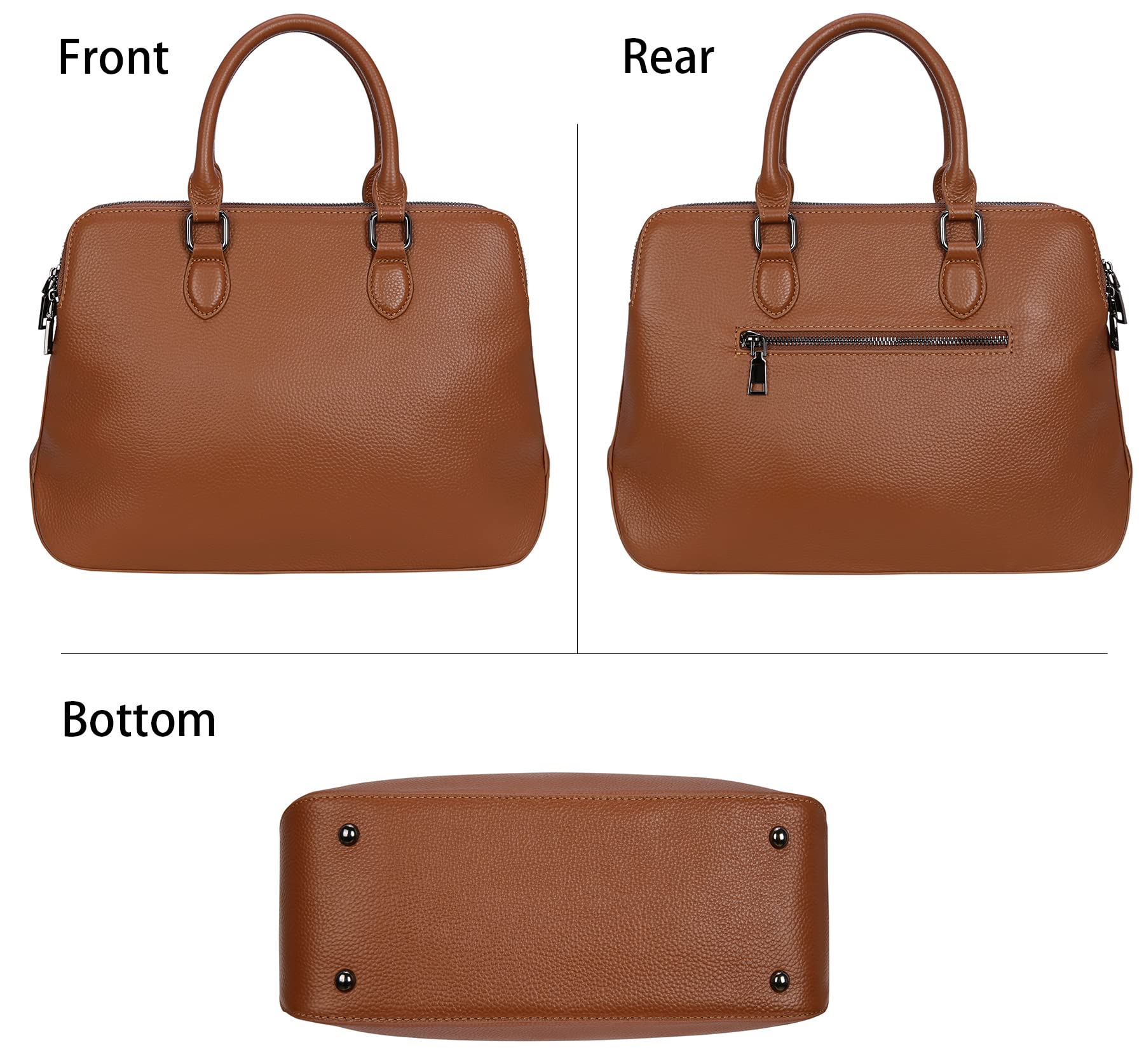 HESHE Genuine Leather Women's Handbags - Tote, Shoulder, Crossbody & Top Handle Purses for Work, Travel & Everyday Use