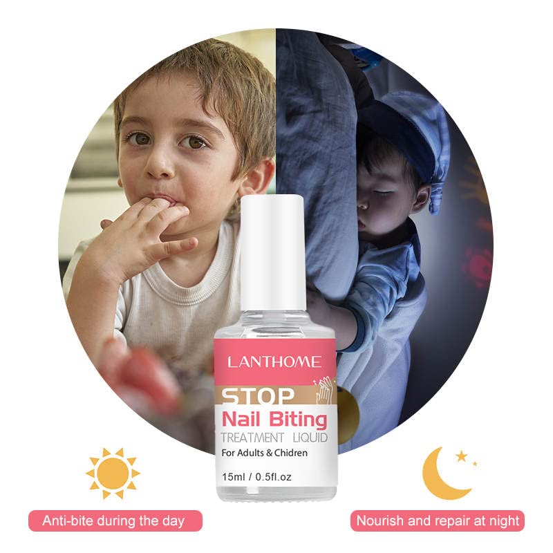 Stop Nail Biting & Thumb Sucking Solution for Adults & Kids - 15ml Bitter Nail Polish to Break Bad Habits | Perfect for Home, School & Travel Use