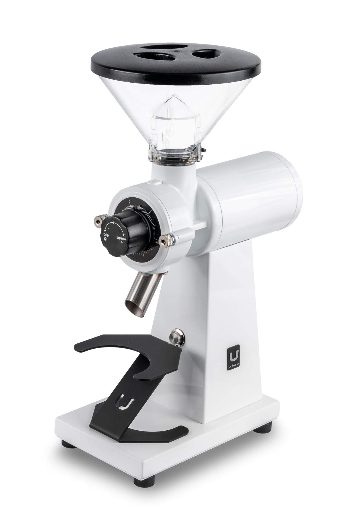 Urbanic 080 Electric Coffee Grinder - 60mm Titanium Flat Burr, 100-Step Precision Grind, 110-220V (White) | Korean-Made for Espresso, French Press & Pour Over Coffee Brewing