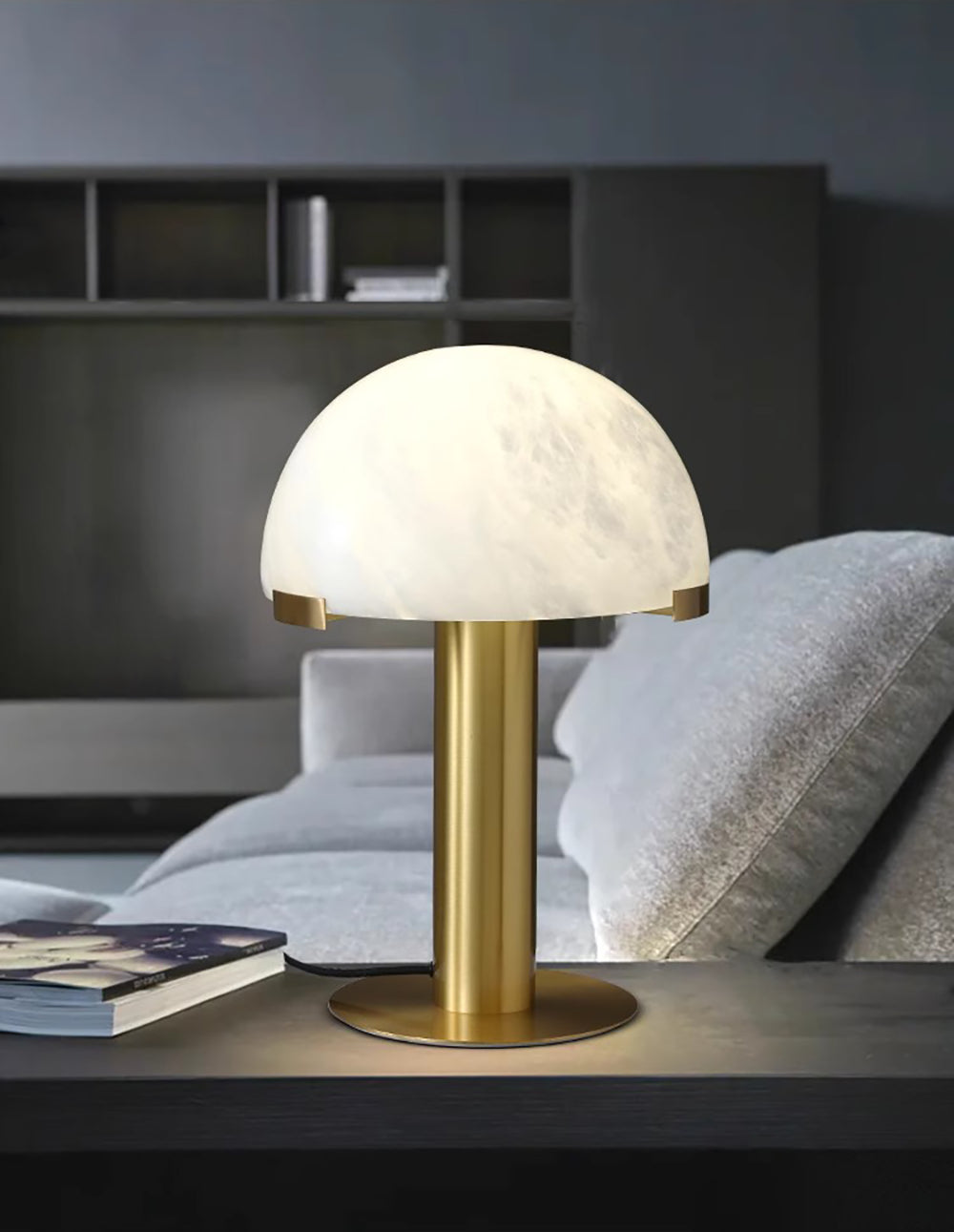 Elegant Alabaster Table Lamp - Handcrafted Home Decor for Living Room, Bedroom & Office - Soft Lighting for Relaxation & Ambience