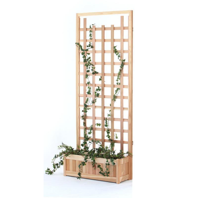 Premium Cedar Planter with Trellis Set - Natural Wood Raised Garden Box for Climbing Plants, Flowers & Vegetables | Outdoor Patio, Balcony & Backyard Decor