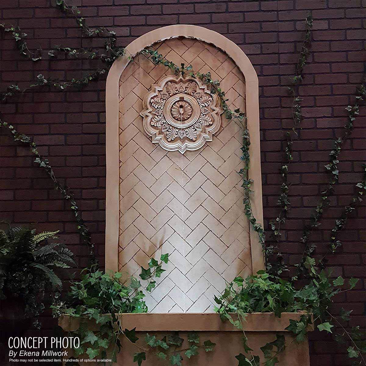 Ekena Millwork Hand-Painted Frost Vincent Ceiling Medallion - Classic Decorative Ceiling Rose for Victorian Homes & Wedding Venues