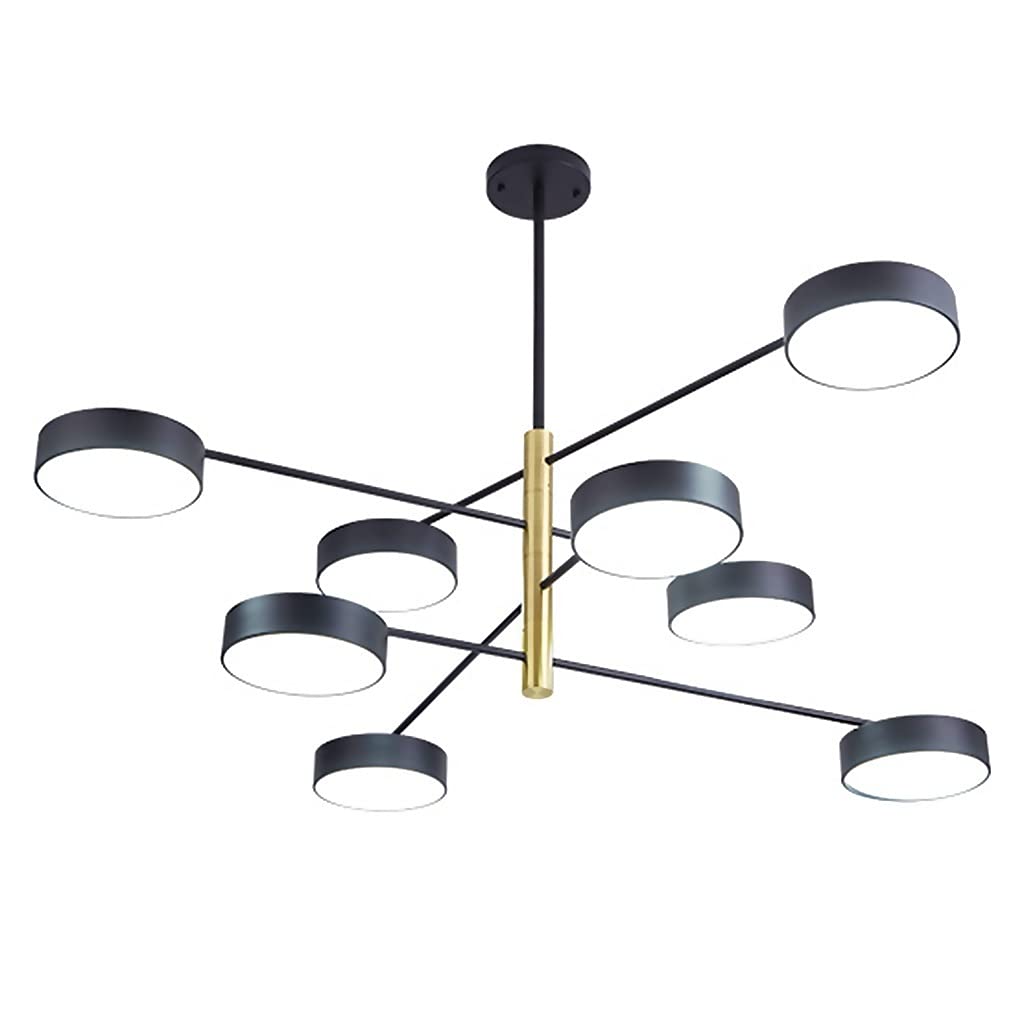 8-Light LED Ceiling Pendant Chandelier with Iron Flame & Acrylic Lampshade - Multi-Head Suspension Light for Living Room, Dining Room, Bedroom - Energy Efficient A+ Rated - Perfect for Modern Homes, Apartments, and Villas