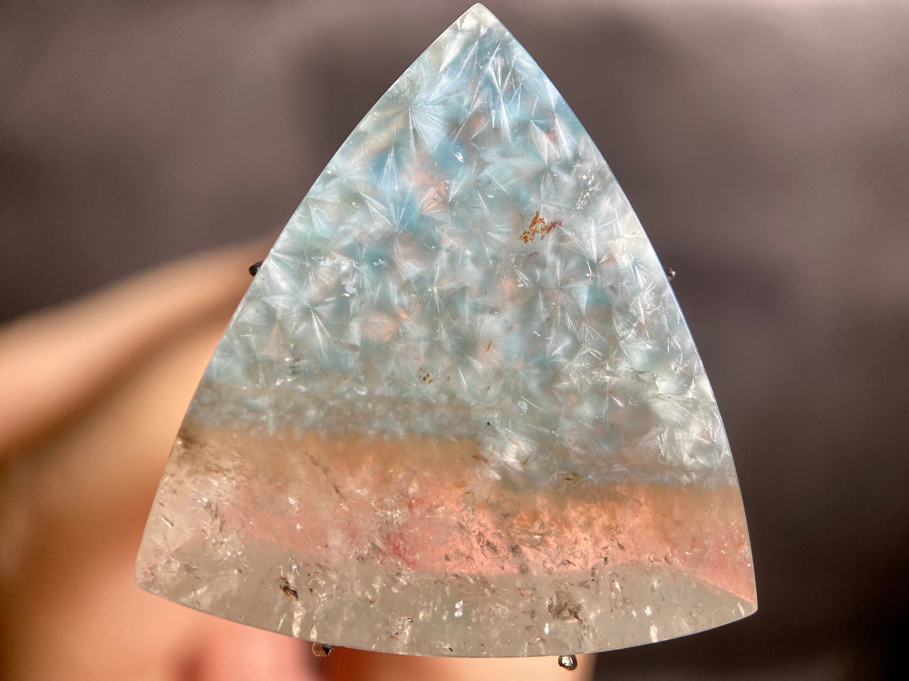 GILALITE Cabochon | Medusa Paraiba Quartz Bicolor Trillion Gemstone | Jewelry Making Supplies (43946) | Perfect for Pendants, Rings & DIY Craft Projects