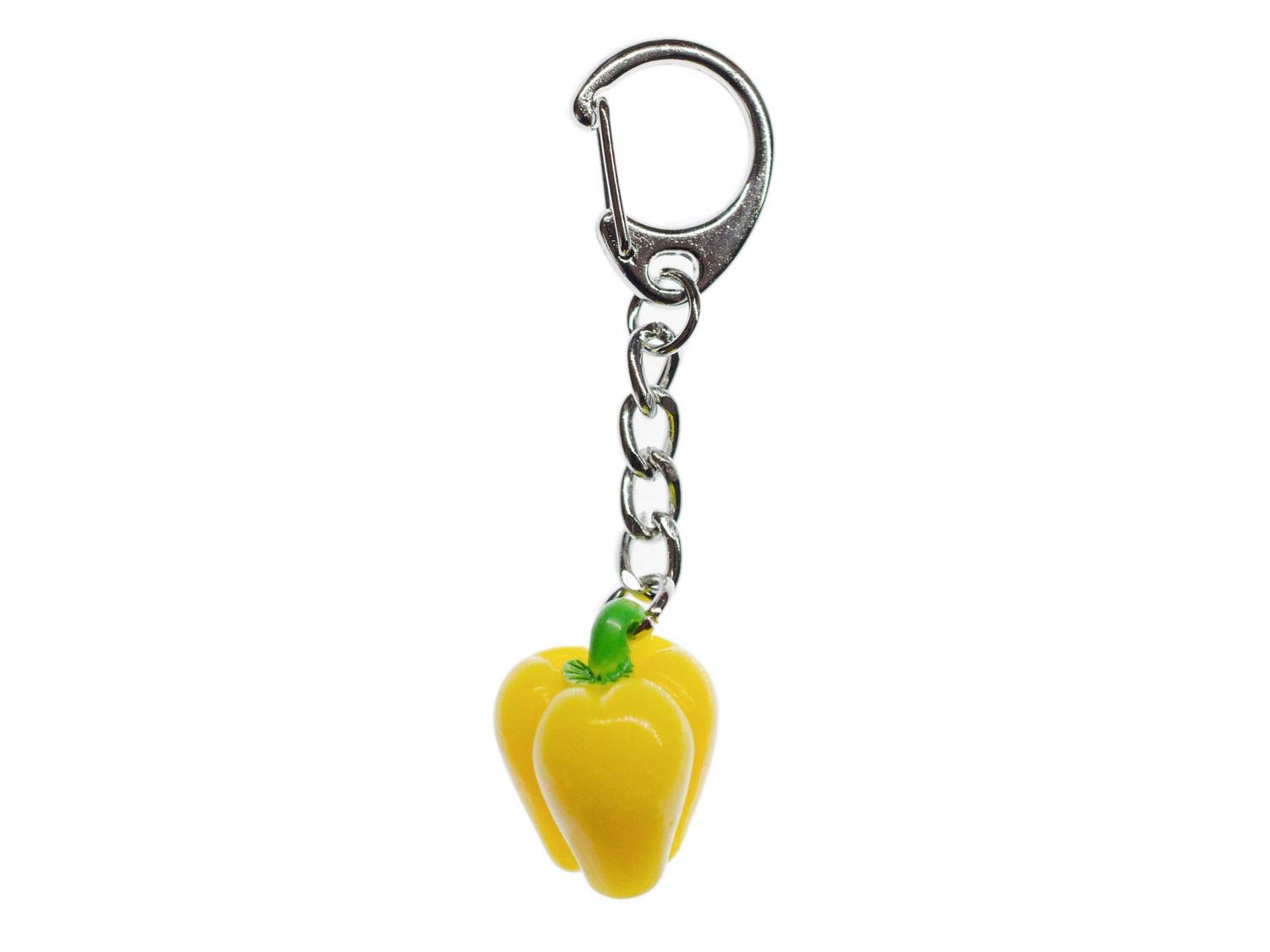 Miniblings Paprika Keychain - Cute Vegetable Pepper Key Ring for Keys, Bags & Gifts (Yellow Capsicum Design) - Perfect for Home, Office & Daily Use